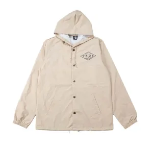 True Men's Established Oakland Rain Jacket Tan motion street
