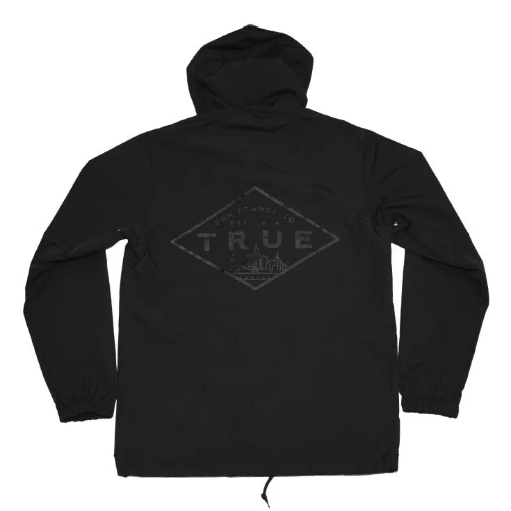 True Men's Established Rain Jacket Black clean tone