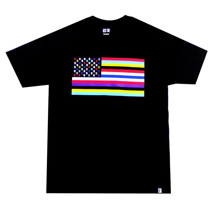 True Mens Flag 2 T-Shirt Black sleek piece