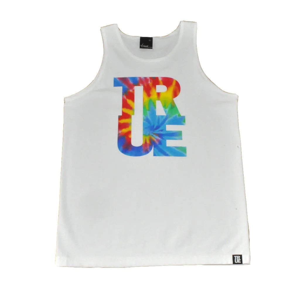 True Mens Hippie Dip Tank Top White fit fix