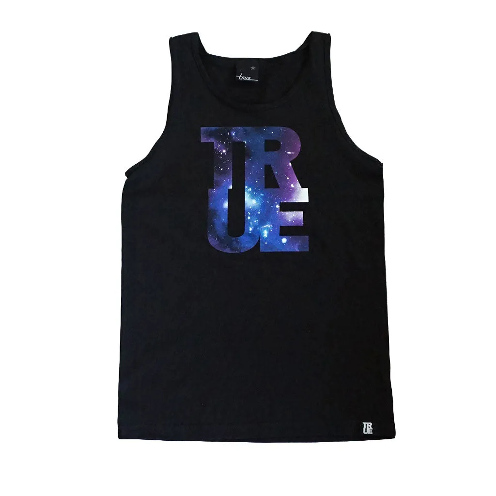 True Mens Logo Galaxy Tank Top Black chic mood