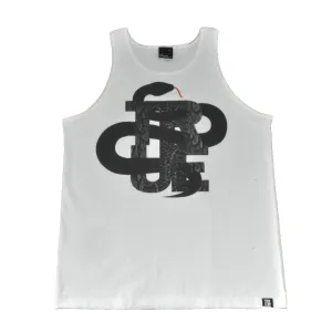 True Mens Logo Snake Tank Top White heat ready