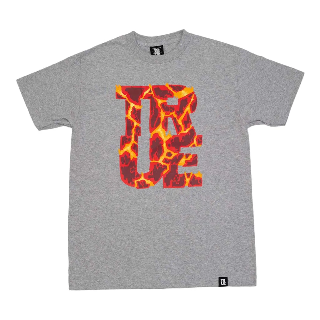 True Men's Logo Warming T-Shirt Heather Grey color burst