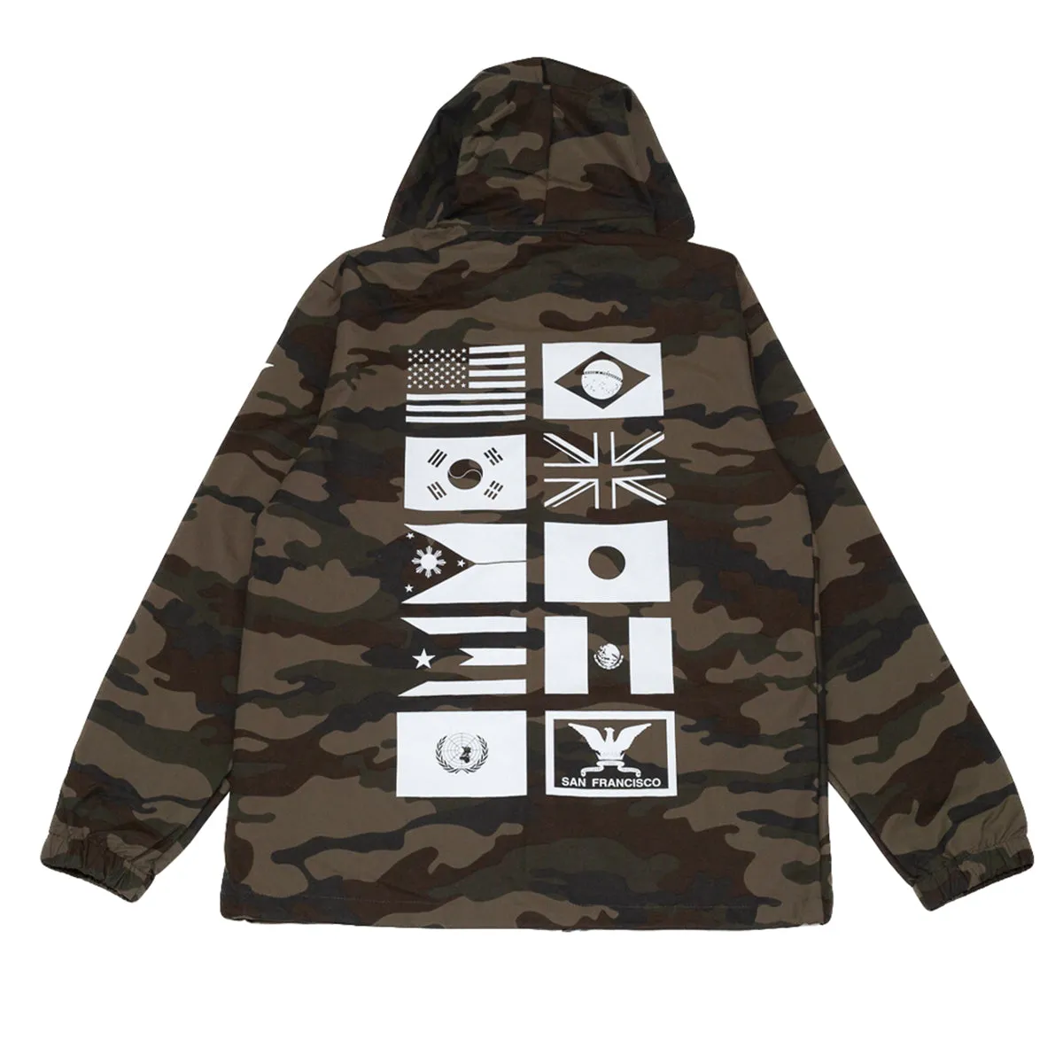 True Men's Nations 2 Hooded Rain Jacket Camo everywear look