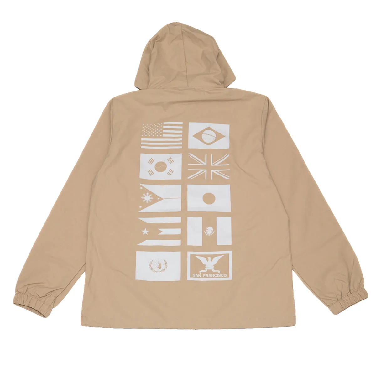 True Men's Nations 2 Hooded Rain Jacket Tan classic tone