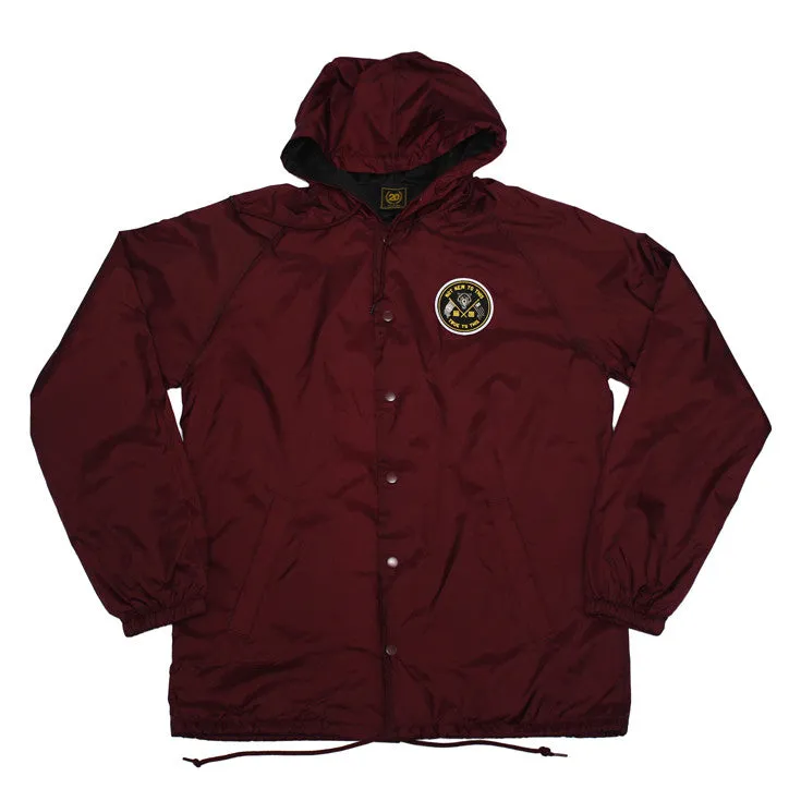 True Mens Nations Hooded Coaches Jacket Burgundy walk easy