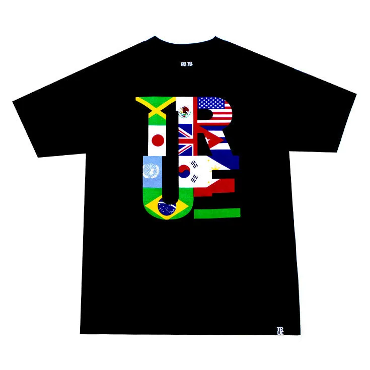 True Mens Nations T-Shirt Black energy fit