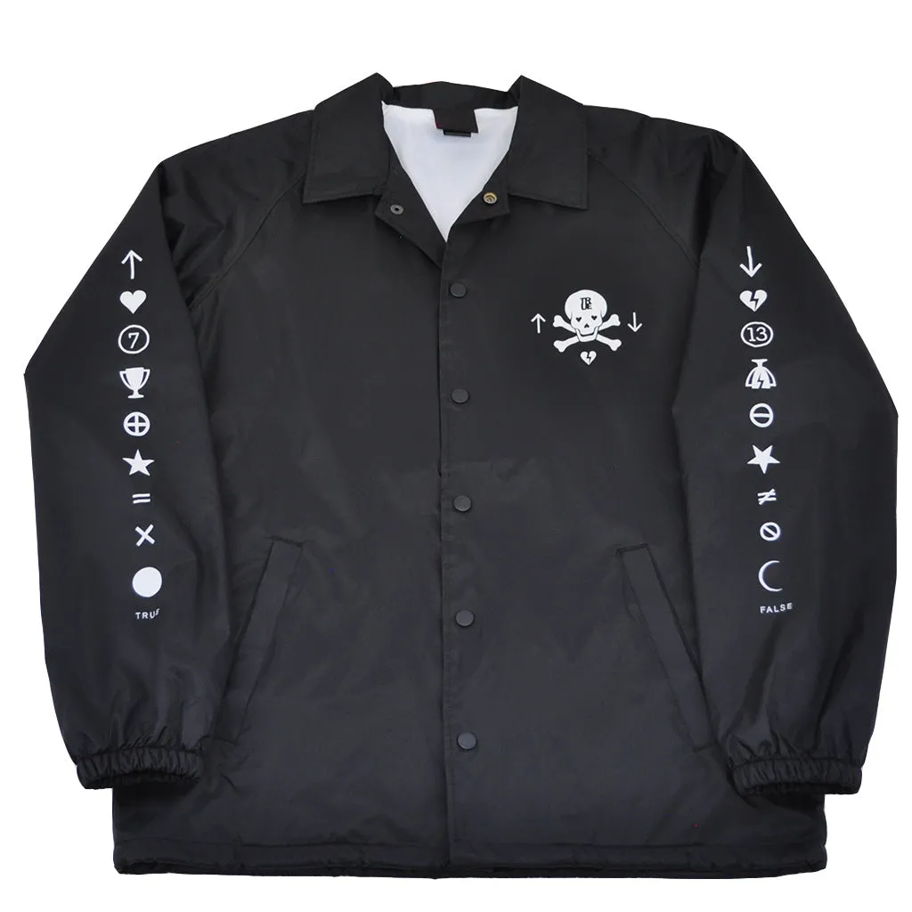 True Mens Pleasure Pain Coaches Jacket Black polished edge