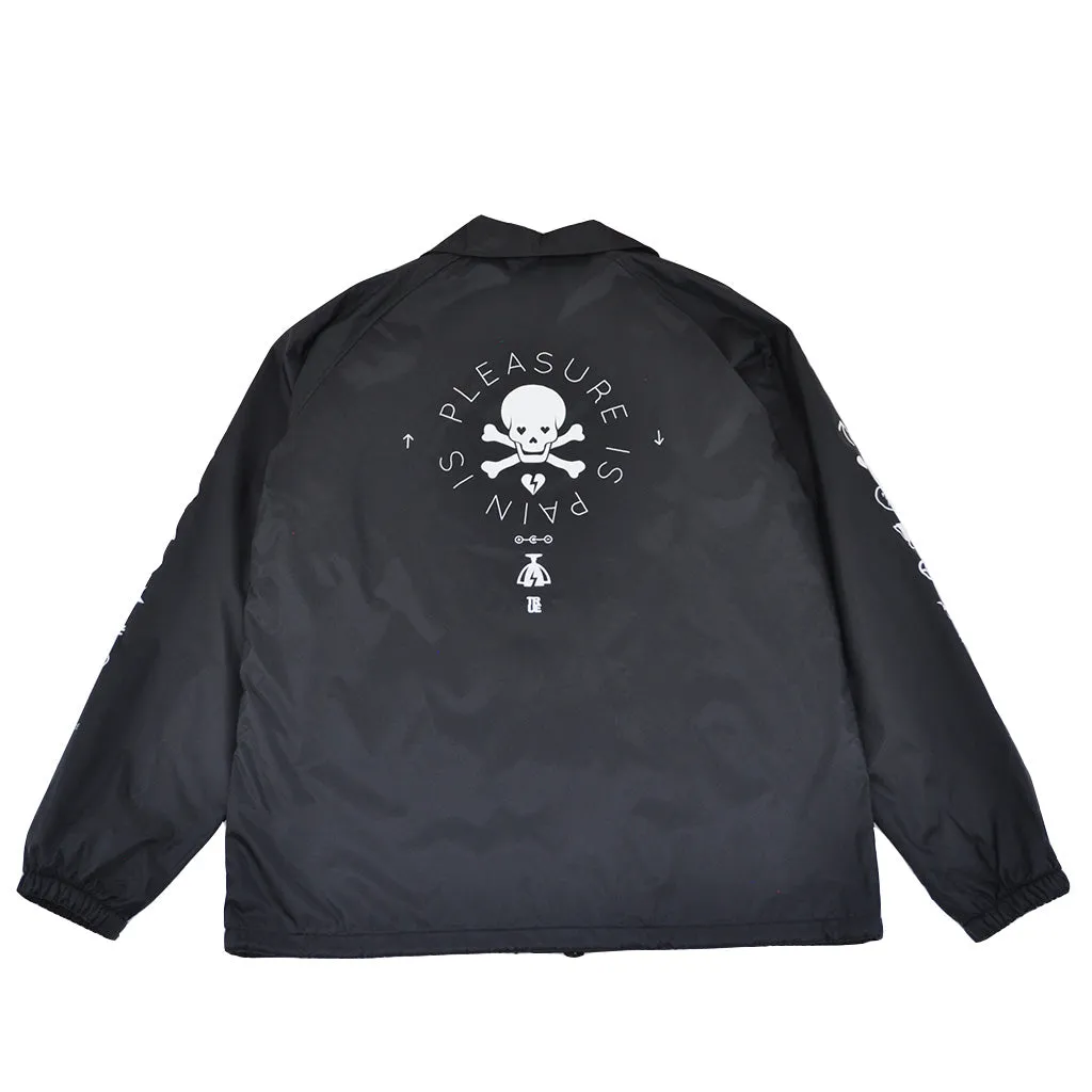 True Mens Pleasure Pain Coaches Jacket Black sleek spirit