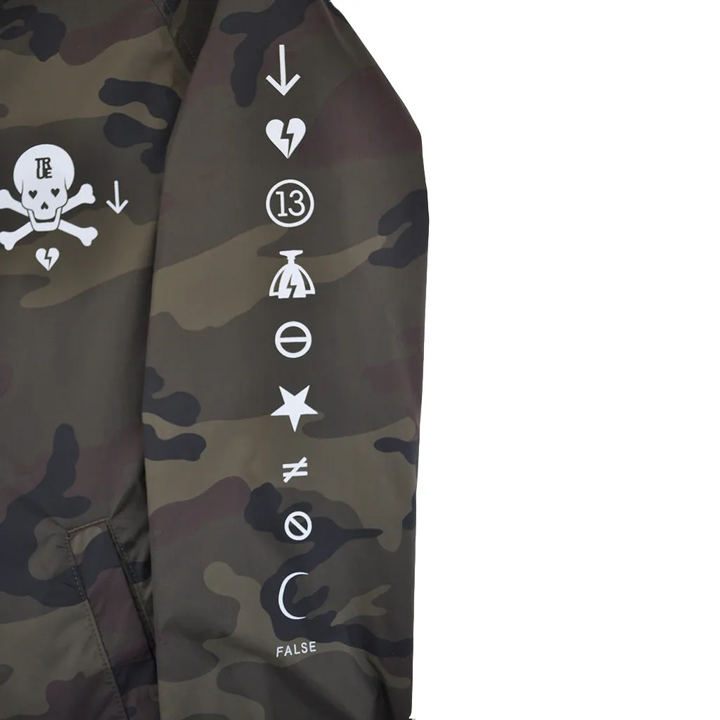 True Mens Pleasure Pain Coaches Jacket Camo weather ready