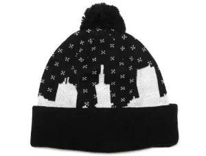 True Skyline Pom Beanie Black all day trip