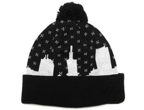True Skyline Pom Beanie Black all day trip