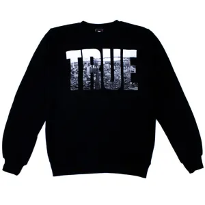 True TRSF Men's Crewneck Sweatshirt with Kanga Pocket Black Korean look