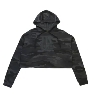 True Womens Logo Crop Hoodie Black Camo Daily casual