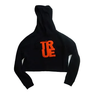 True Women's Logo Crop Hoodie Black/Orange All day