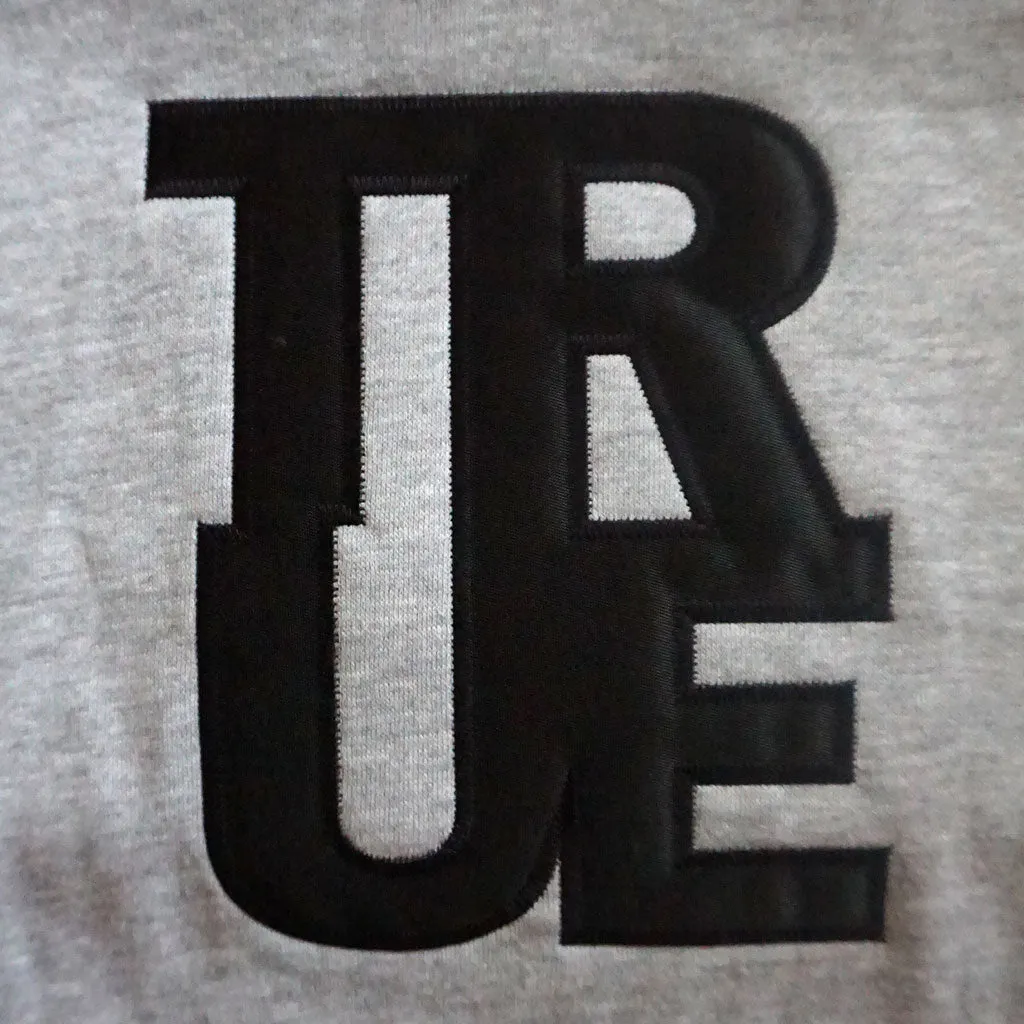 True Women's Logo Crop Hoodie Heather Grey/Black Cold saver