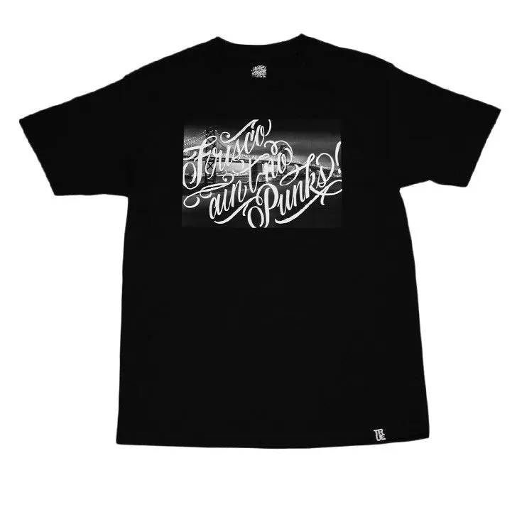True x George Anzaldo Mens No Punks Tee Black family fit