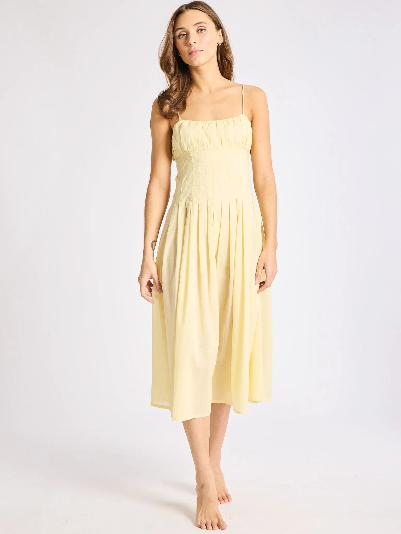 Tully Dress in Buttercream cool edge