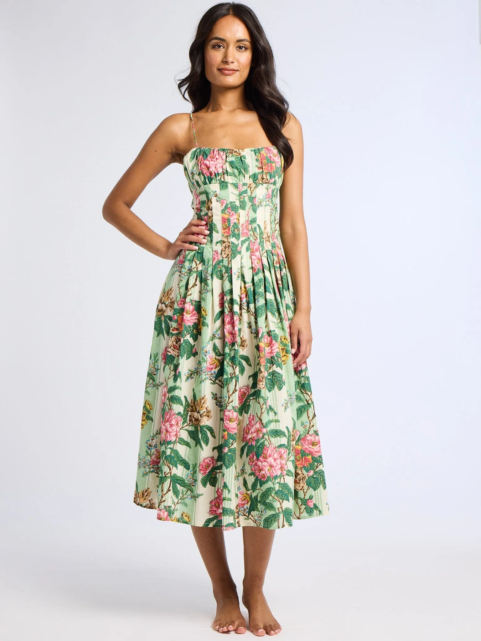 Tully Dress in Garden Stripe trendy wear