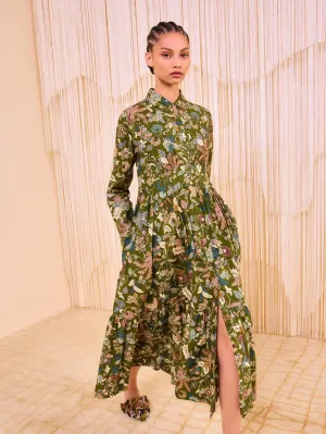 Ulla Johnson Eryn Long Sleeve Midi Dress - Lichen lifestyle look
