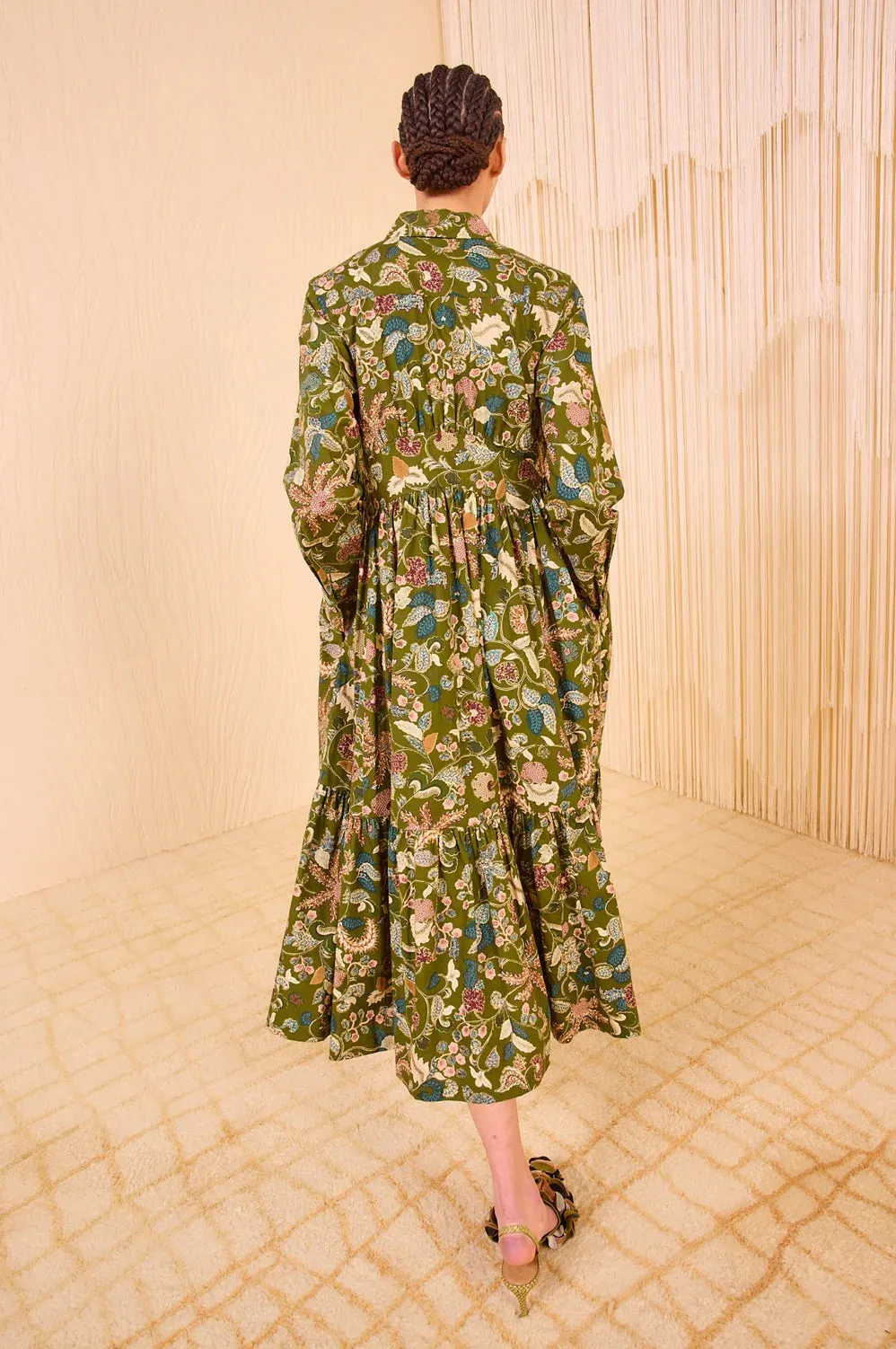 Ulla Johnson Eryn Long Sleeve Midi Dress - Lichen sunset walk