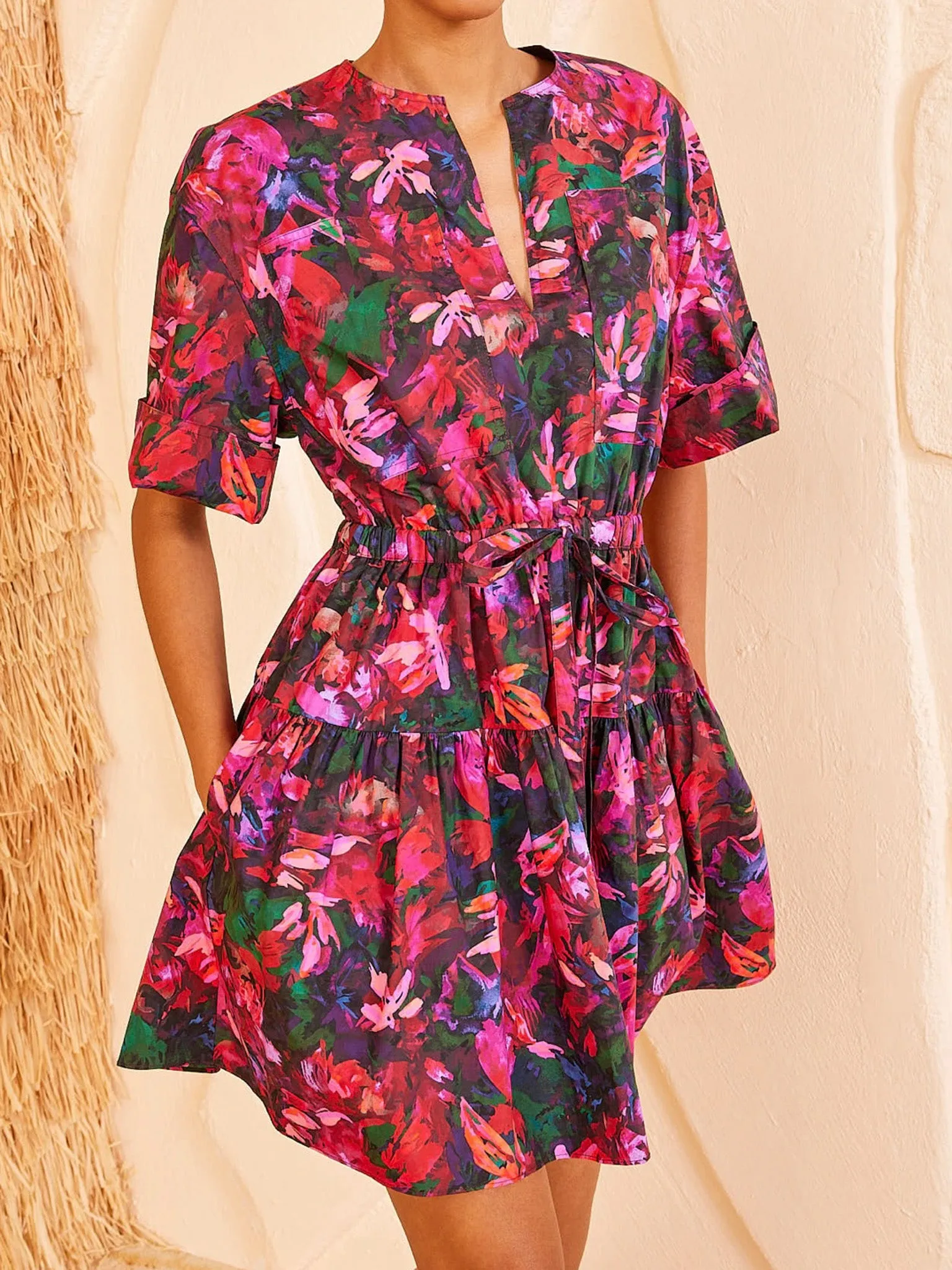 Ulla Johnson Nadira Dress in Hibiscus luxury ease