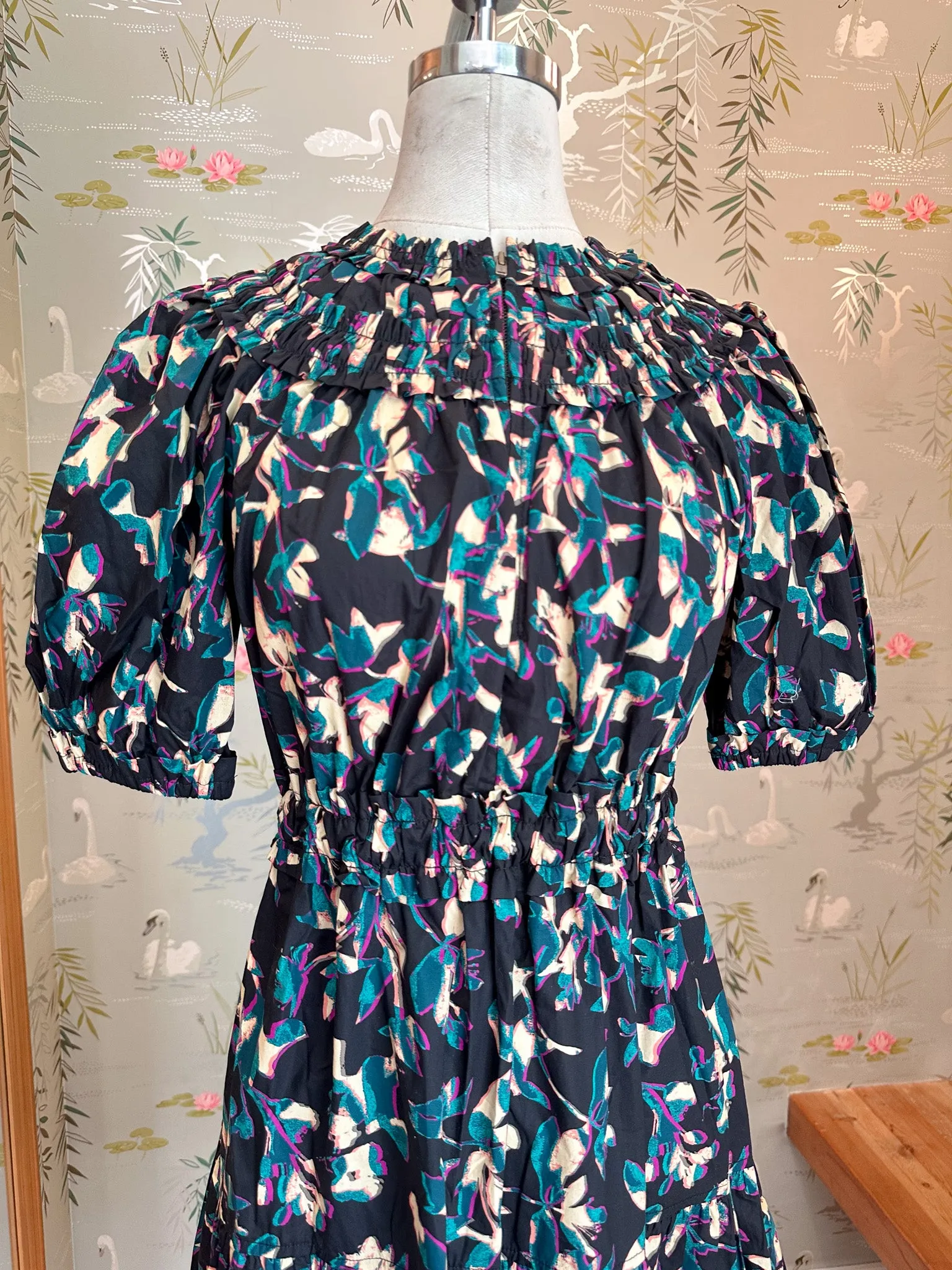 Ulla Johnson Othella Short Sleeve Midi Dress- Kaleidoscope casual vibe