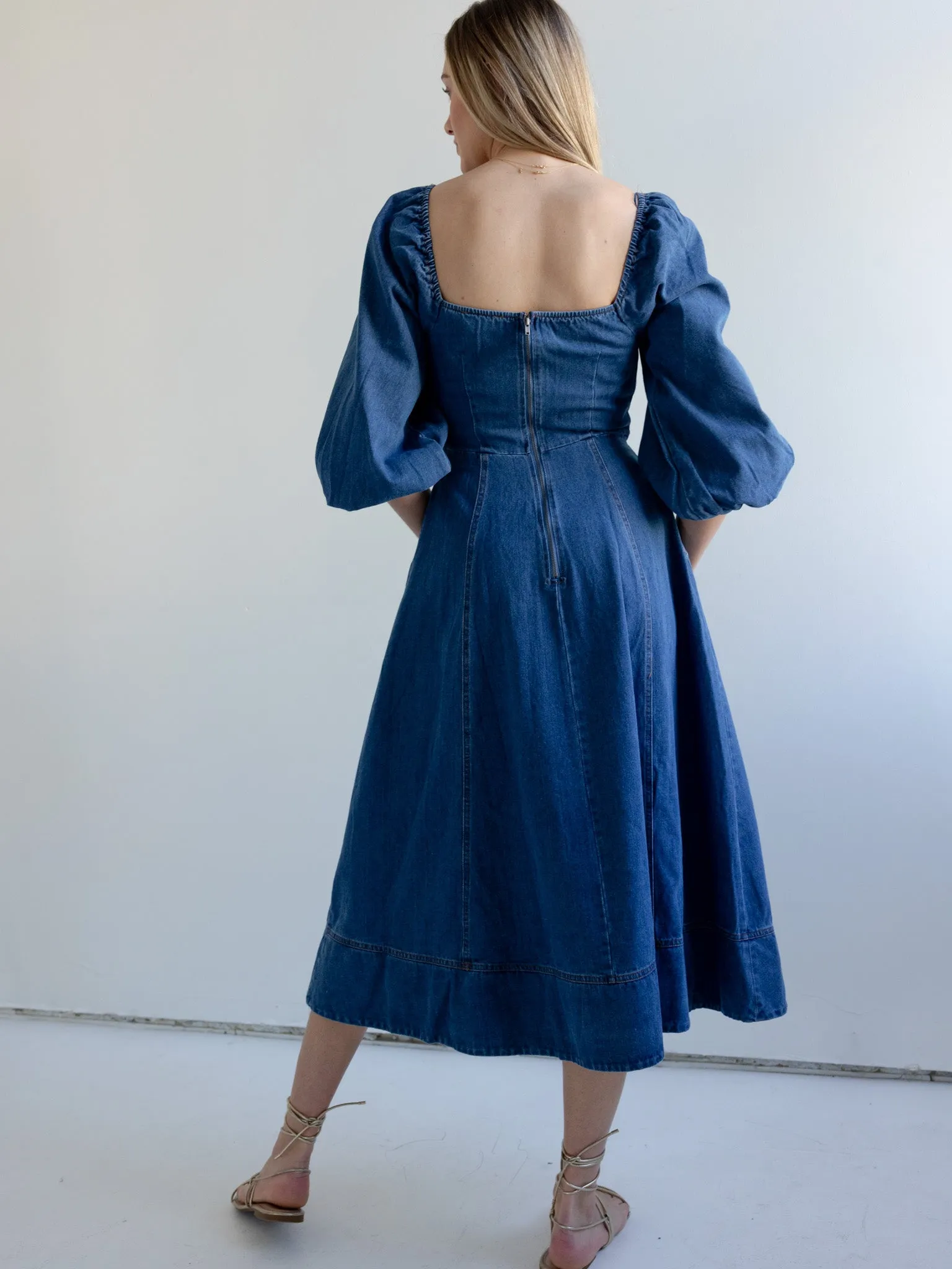 Vanessa Denim Midi Dress fresh comfort