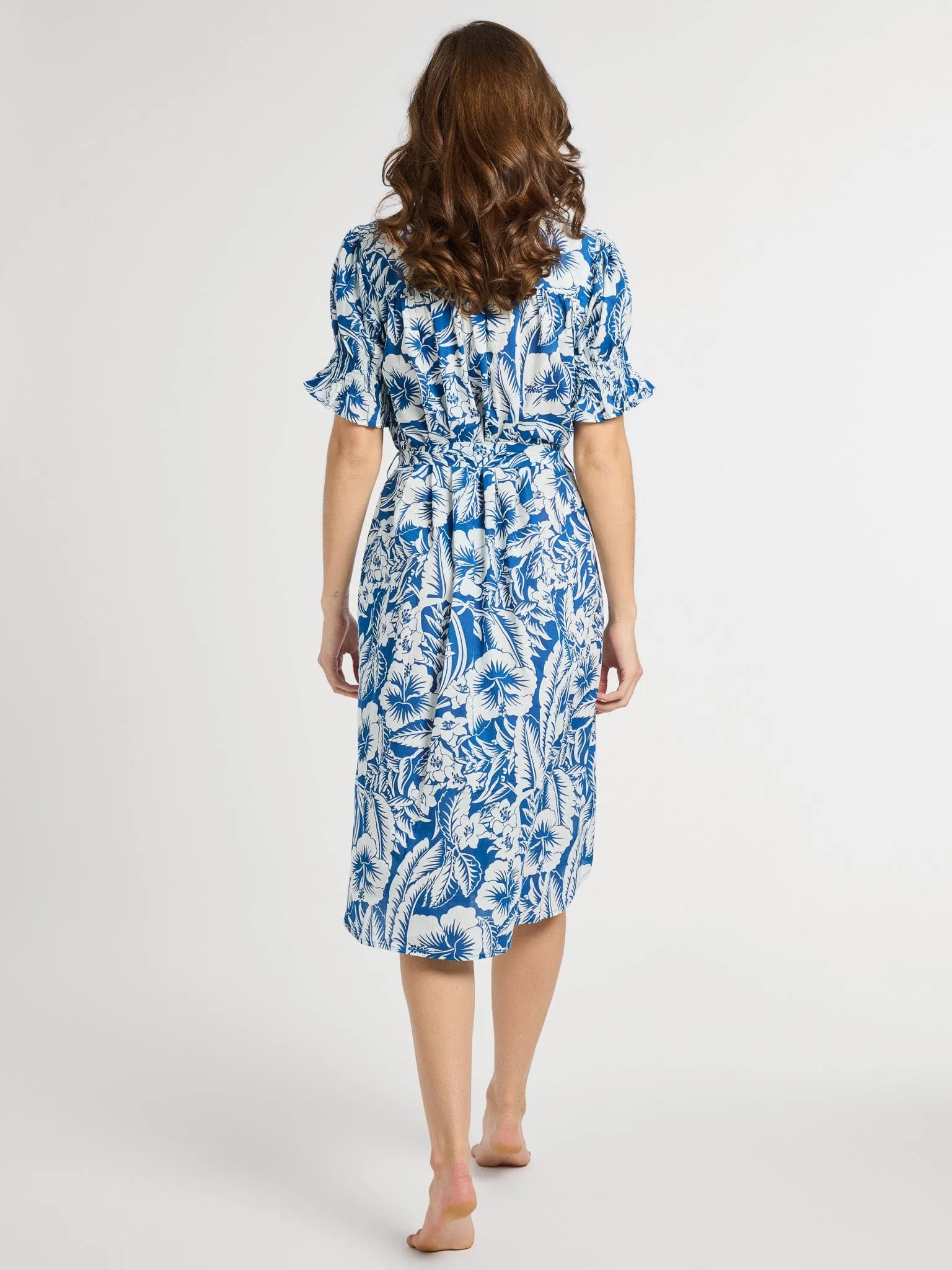 Vera Dress in Blue Hibiscus chic wear