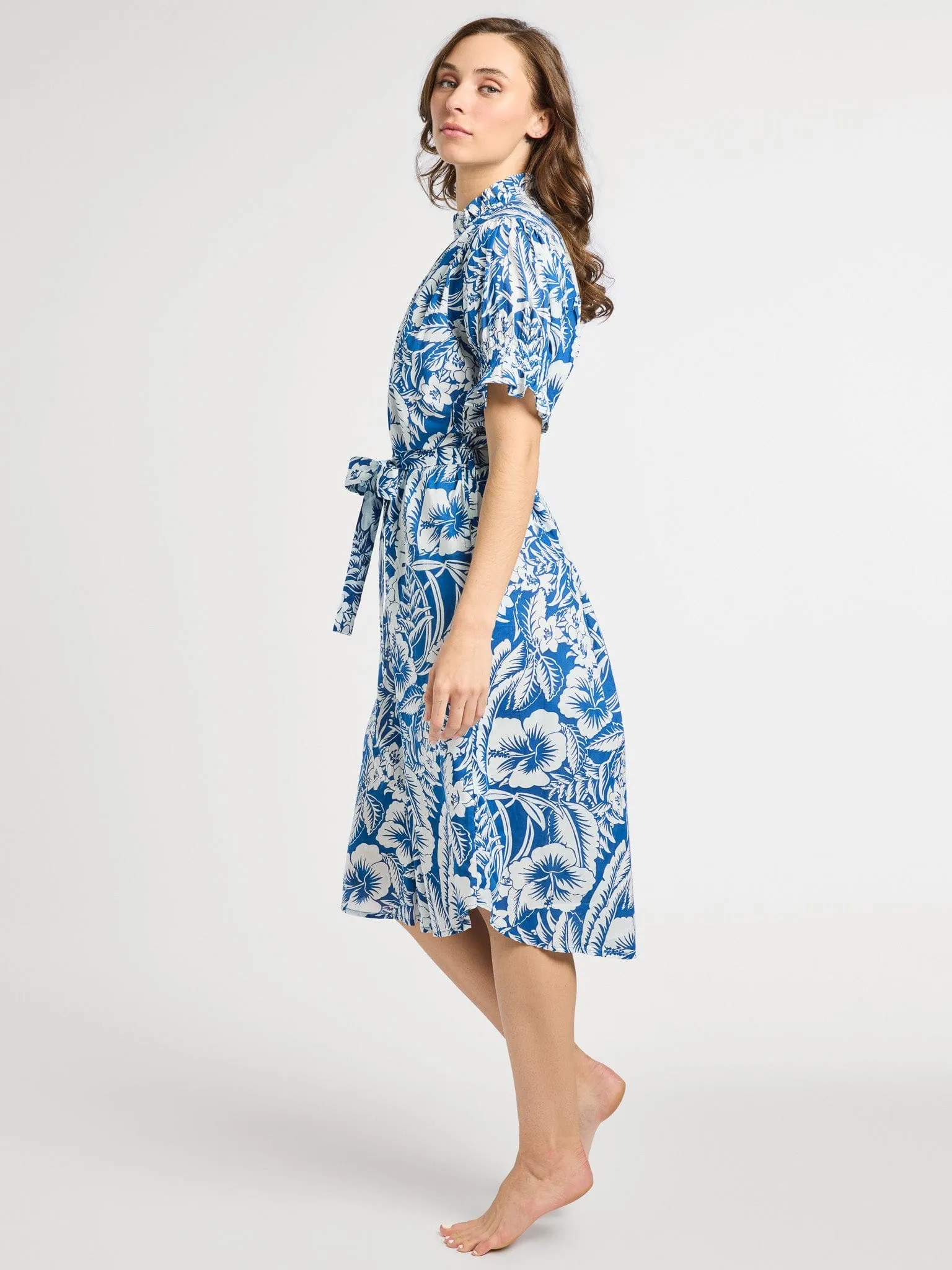 Vera Dress in Blue Hibiscus sunshine days