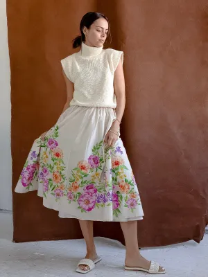 Veronica Floral Midi Skirt graceful pose