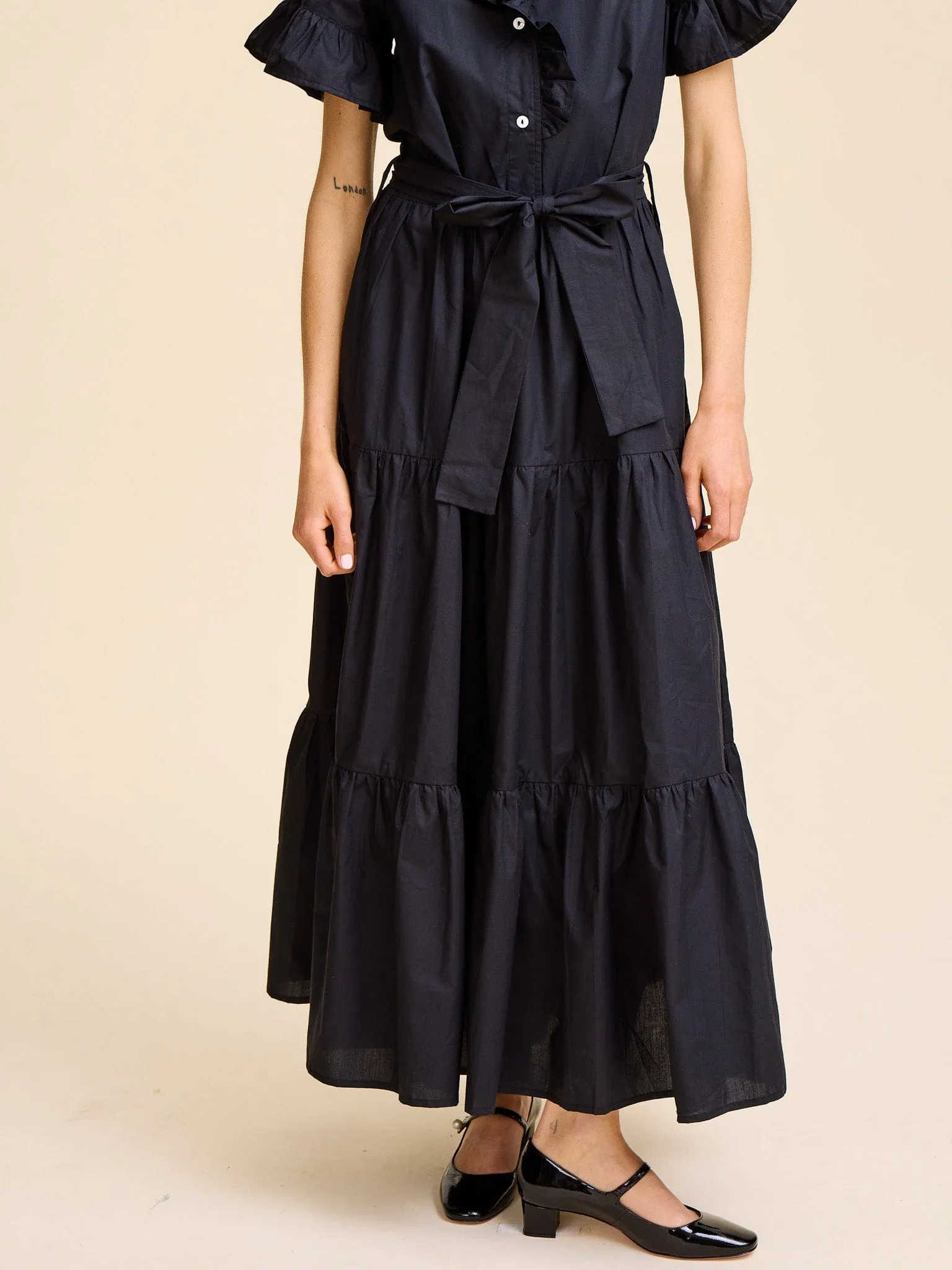 Victoria Dress in Black polished feel
