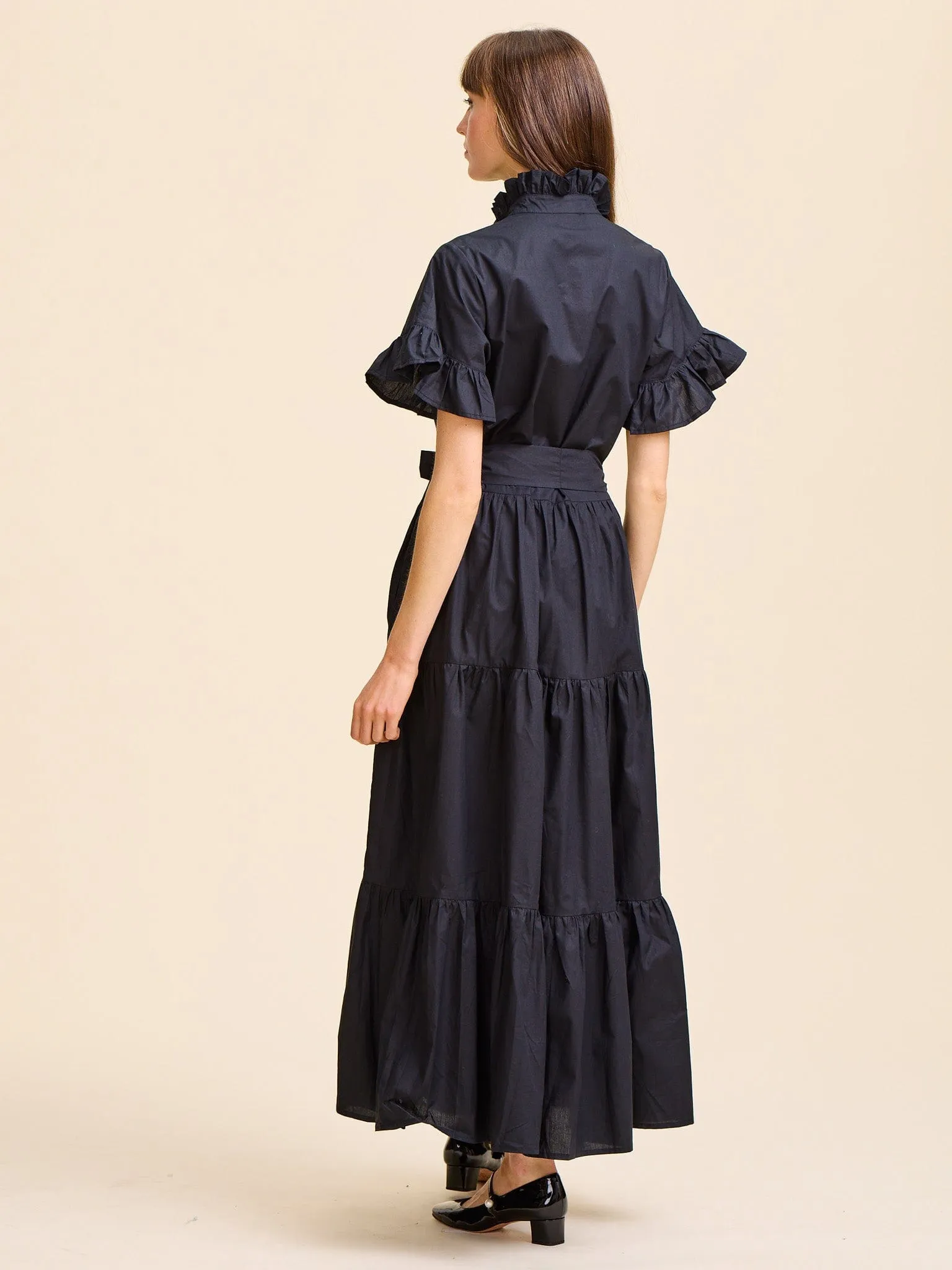 Victoria Dress in Black shine mode
