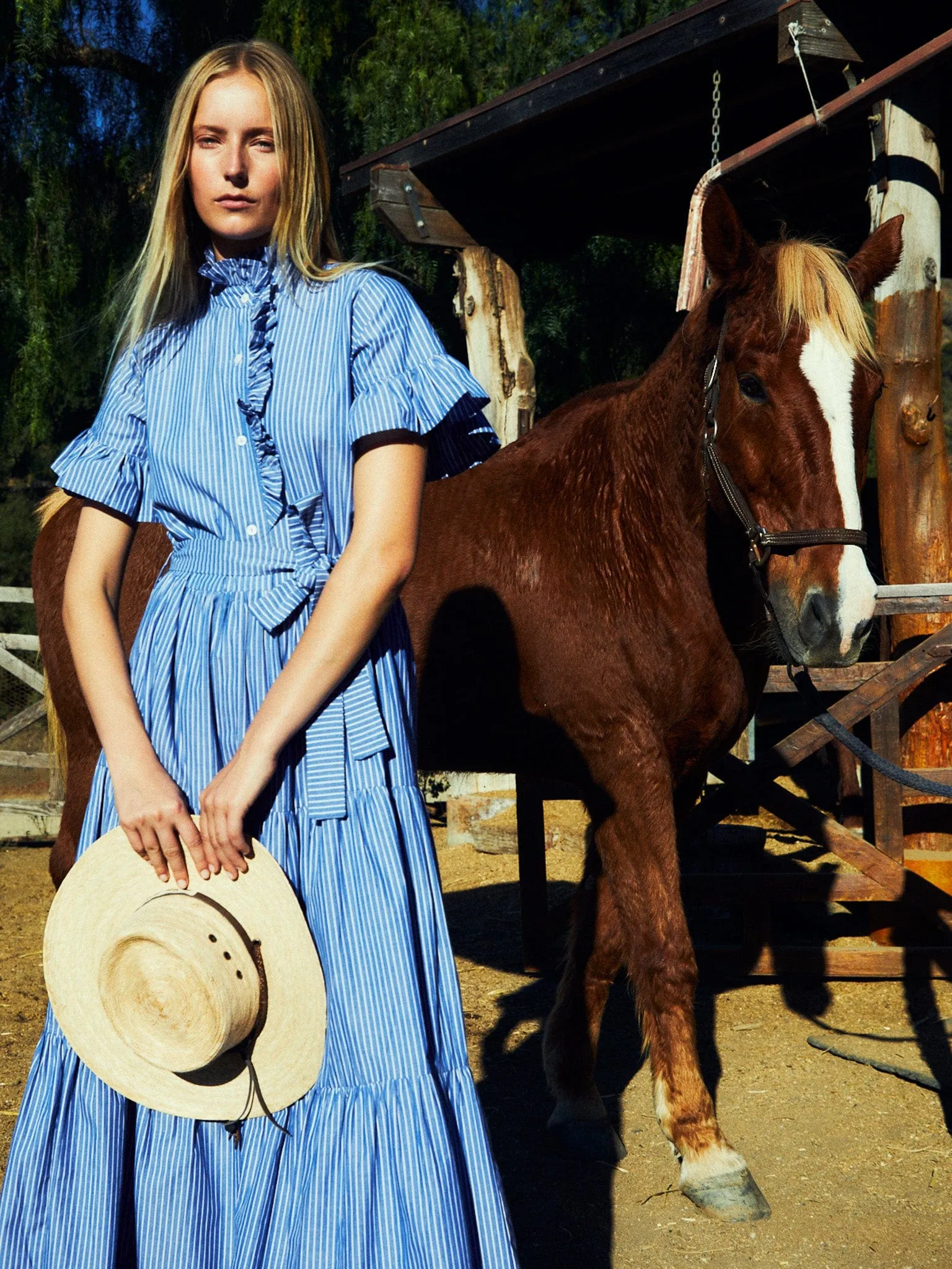 Victoria Dress in Harbor Stripe easy layers