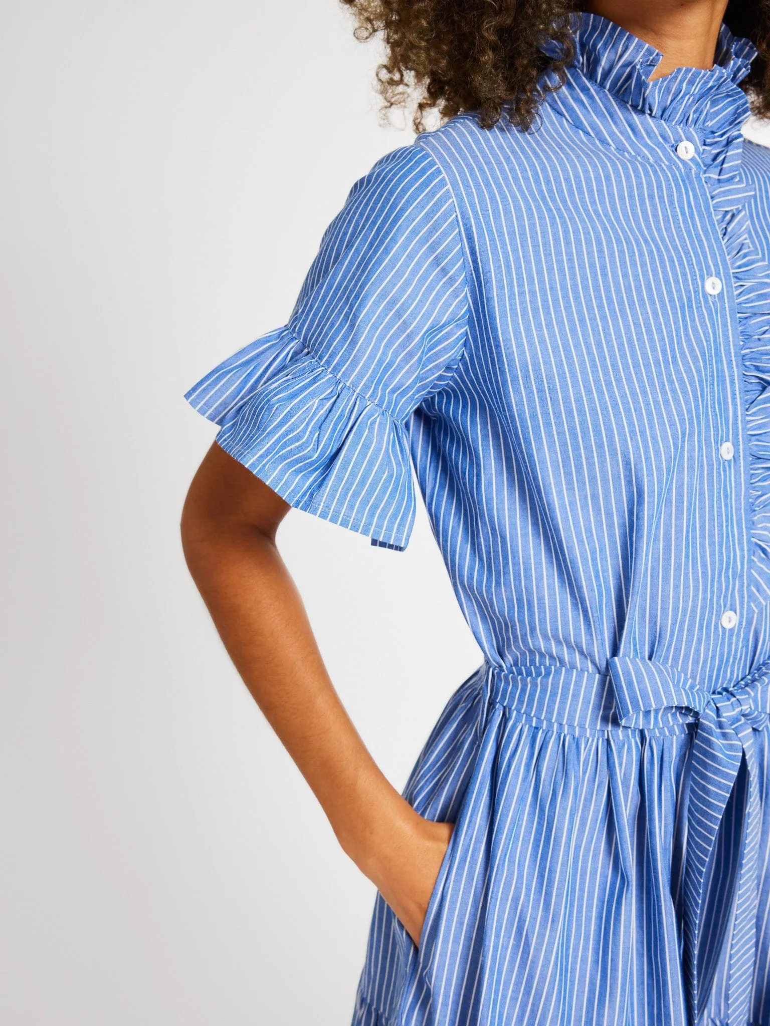 Victoria Dress in Harbor Stripe morning pick