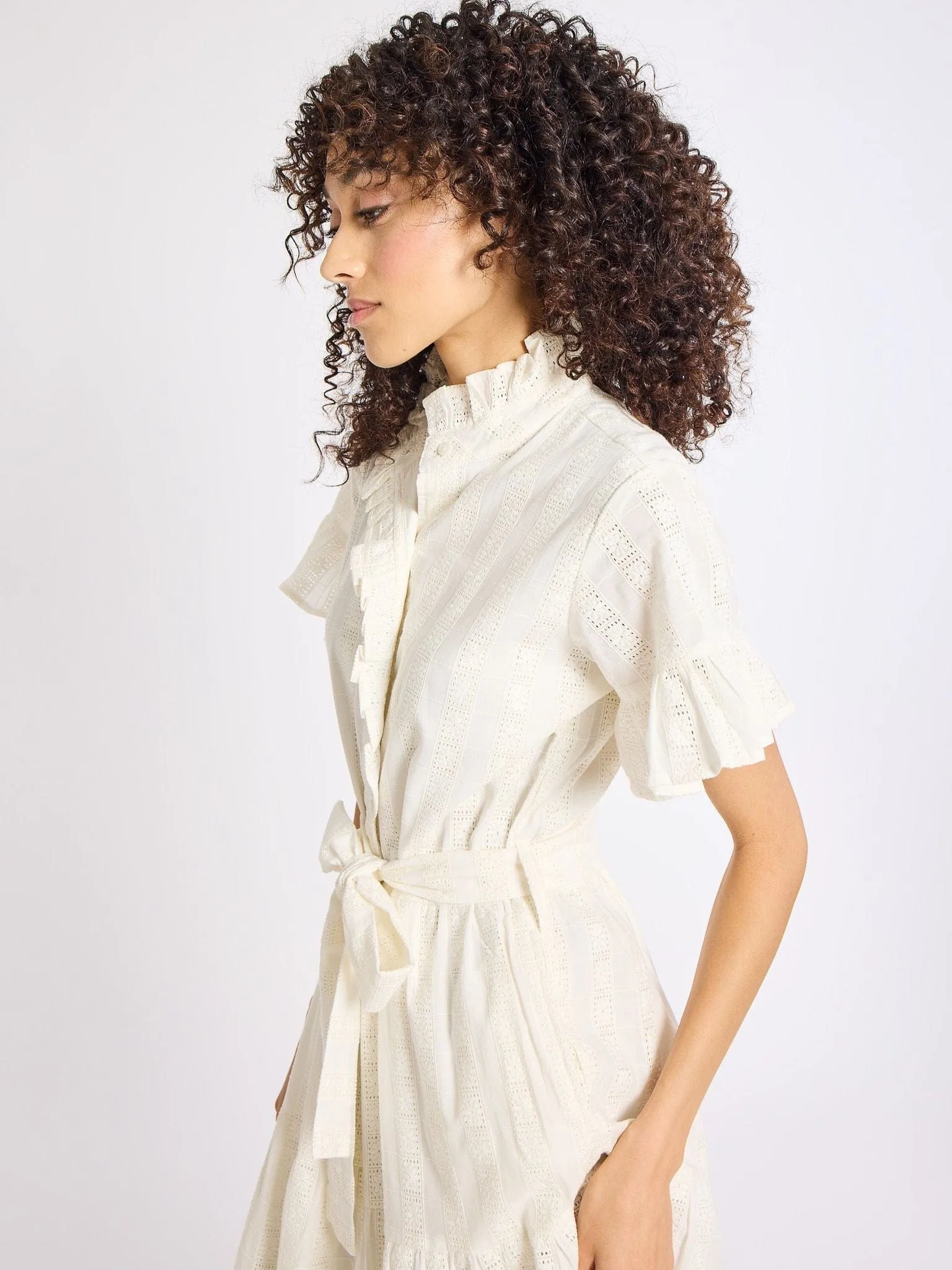 Victoria Dress in Ivory Eyelet everyday ease