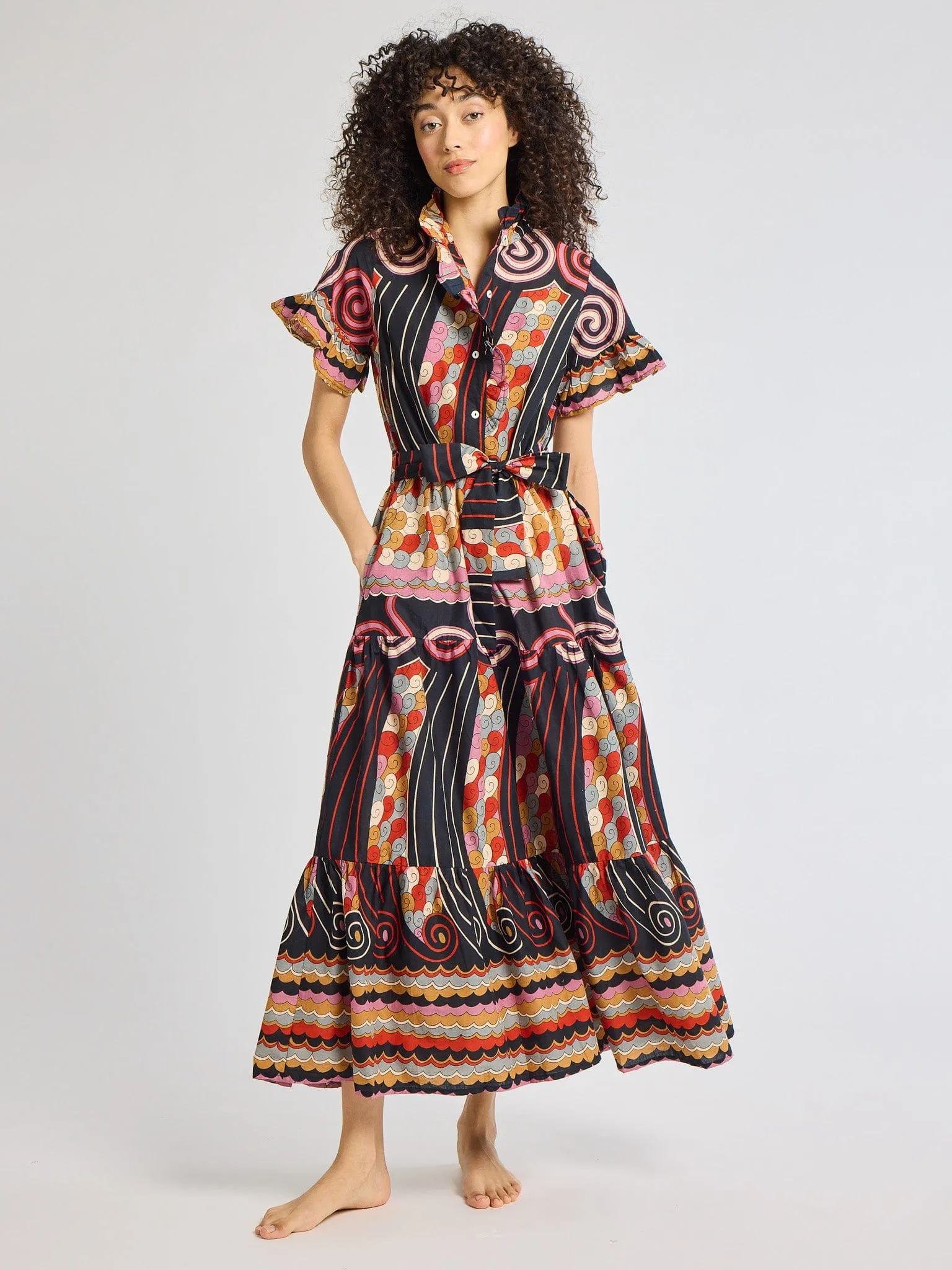 Victoria Dress in Maar Print warm days