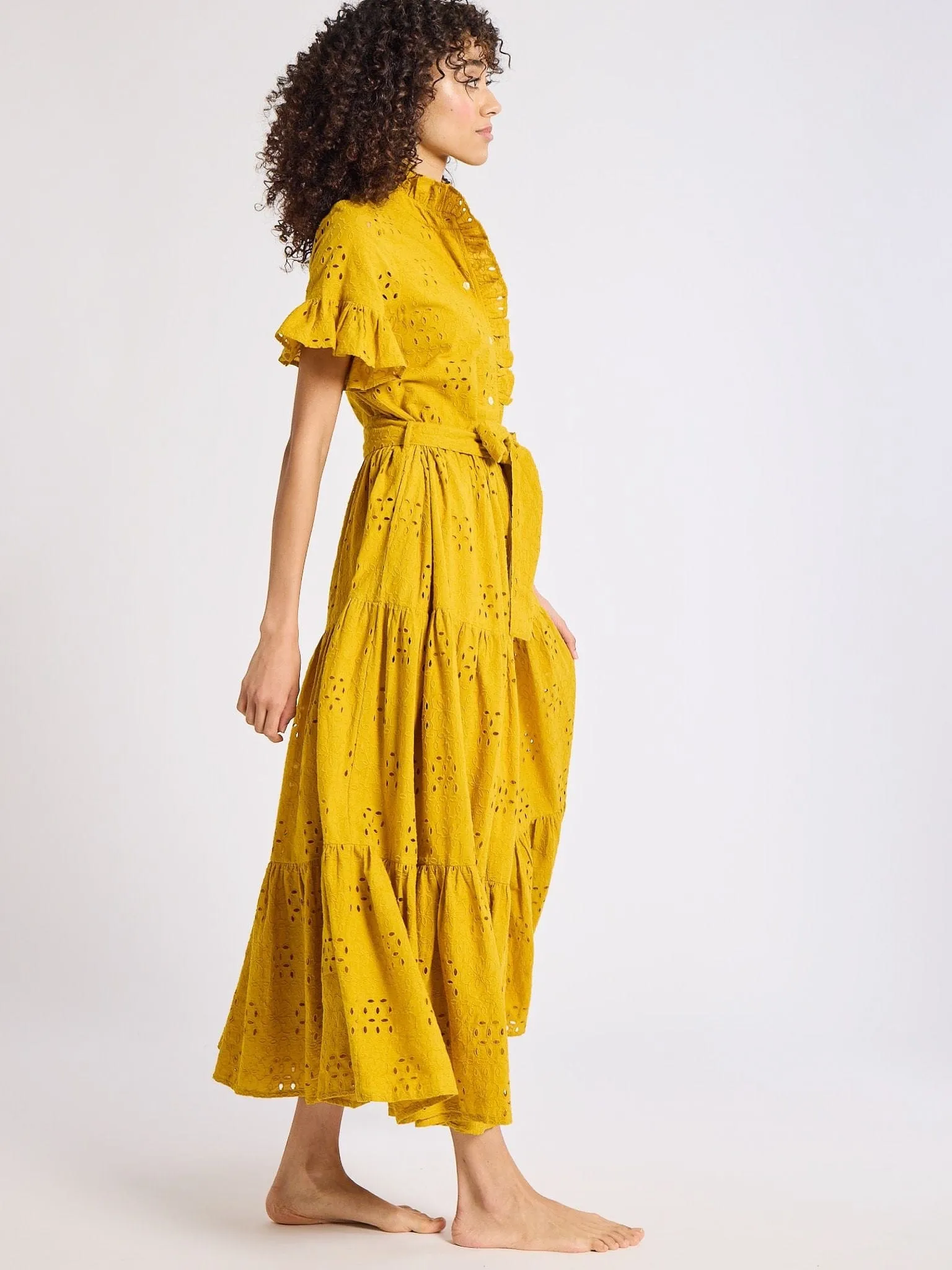 Victoria Dress in Marigold Eyelet timeless piece