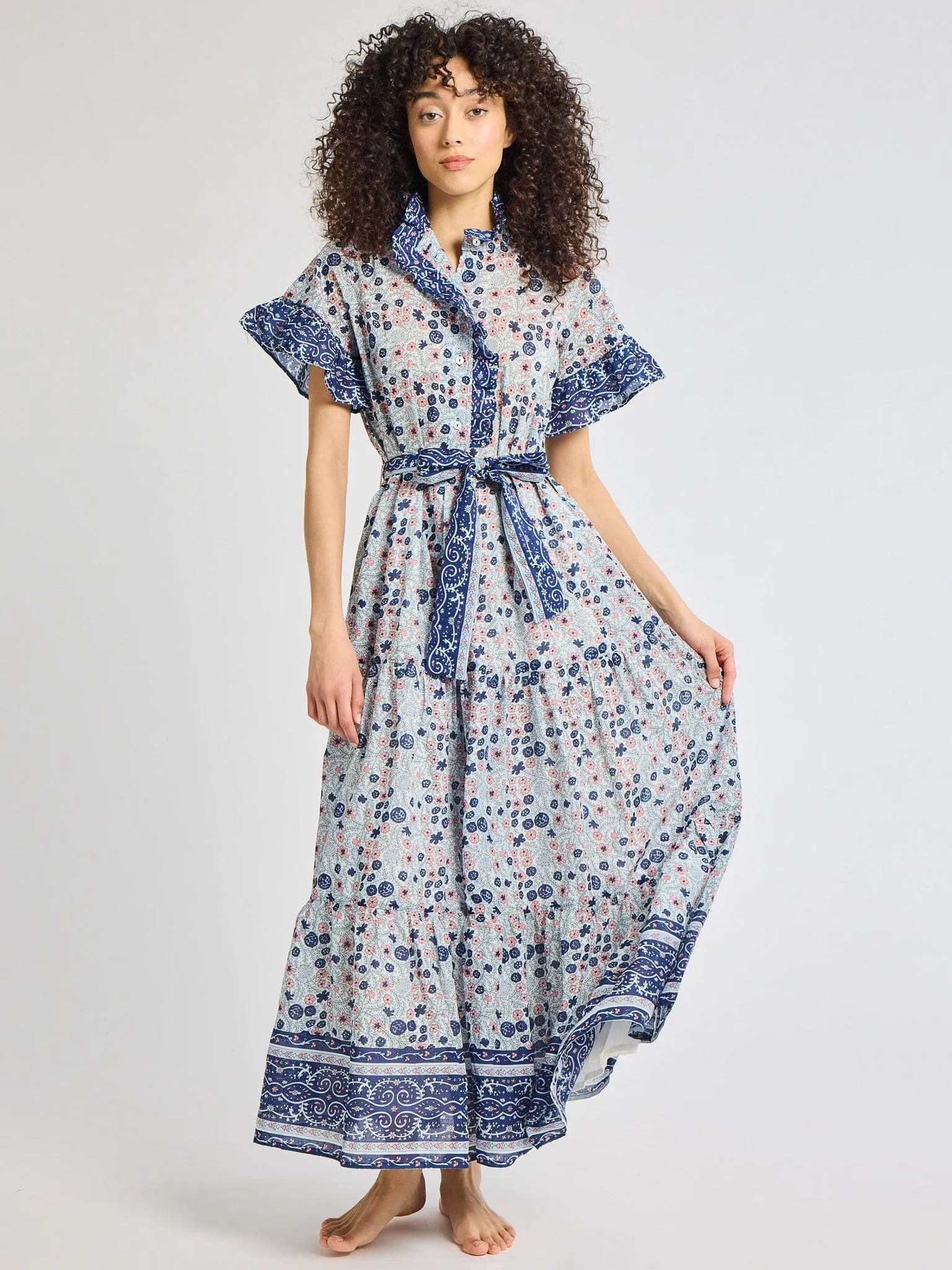 Victoria Dress in Navy Floral cozy edit