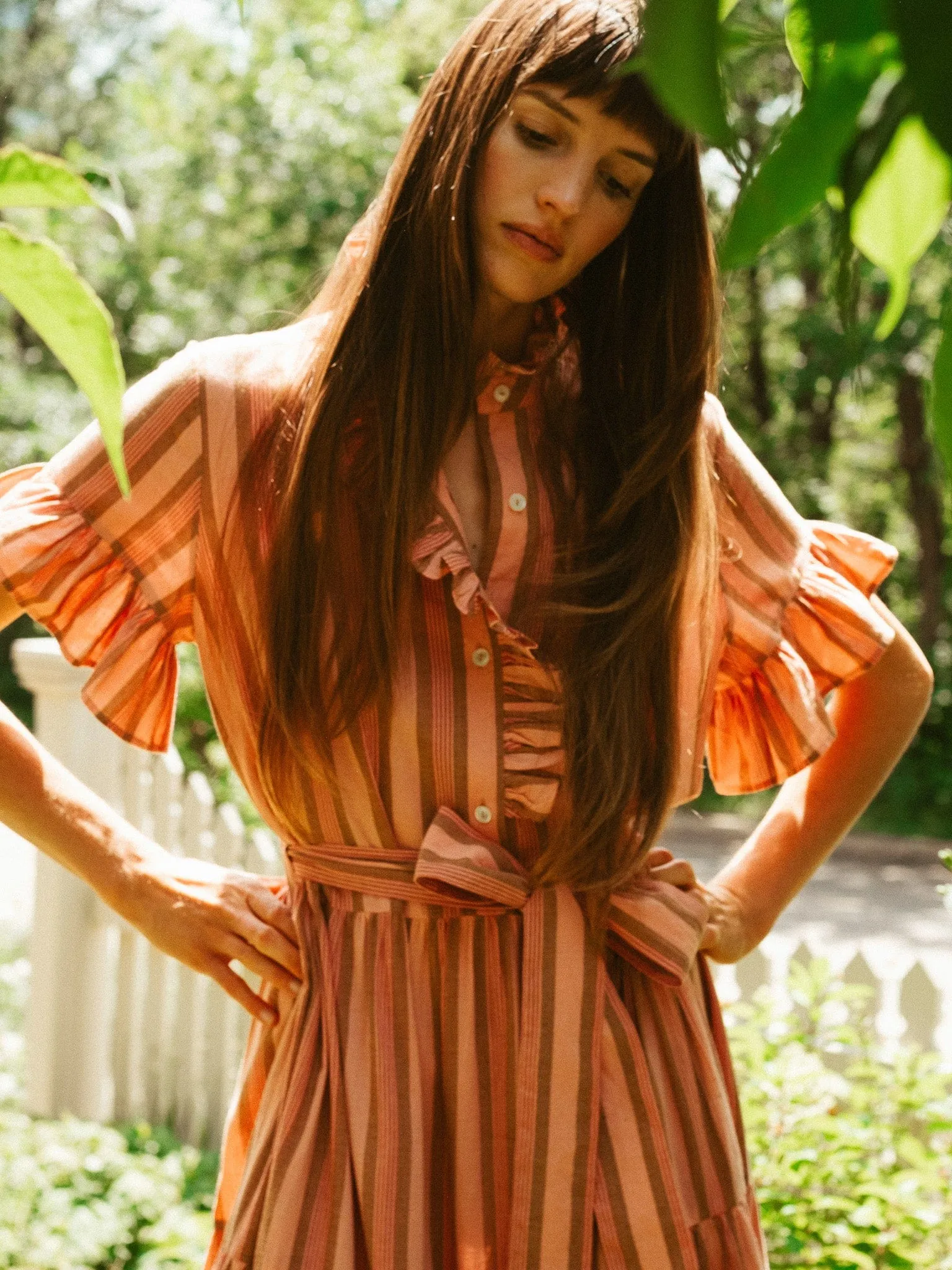 Victoria Dress in Santa Fe Stripe skin grace