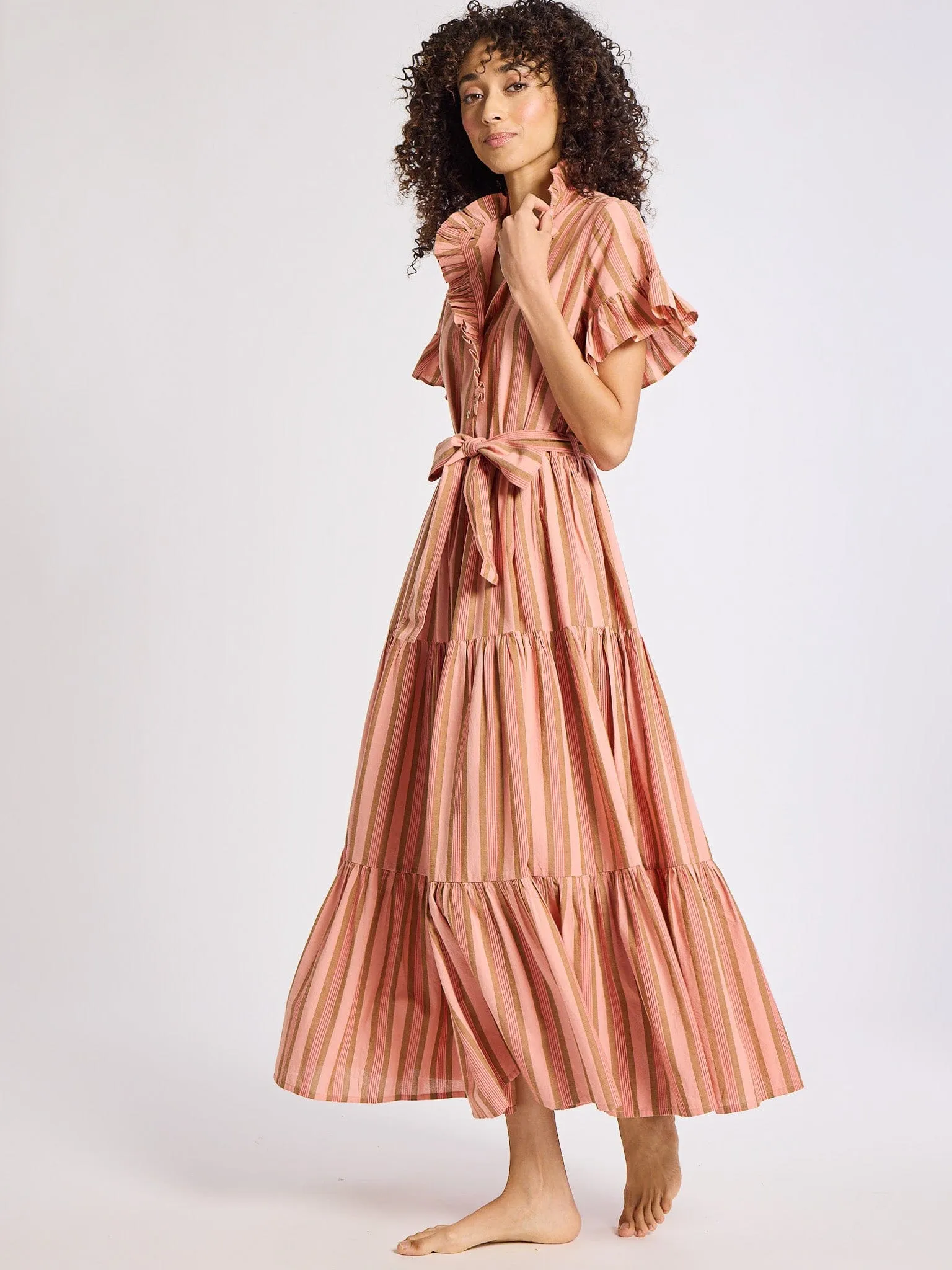 Victoria Dress in Santa Fe Stripe warm days