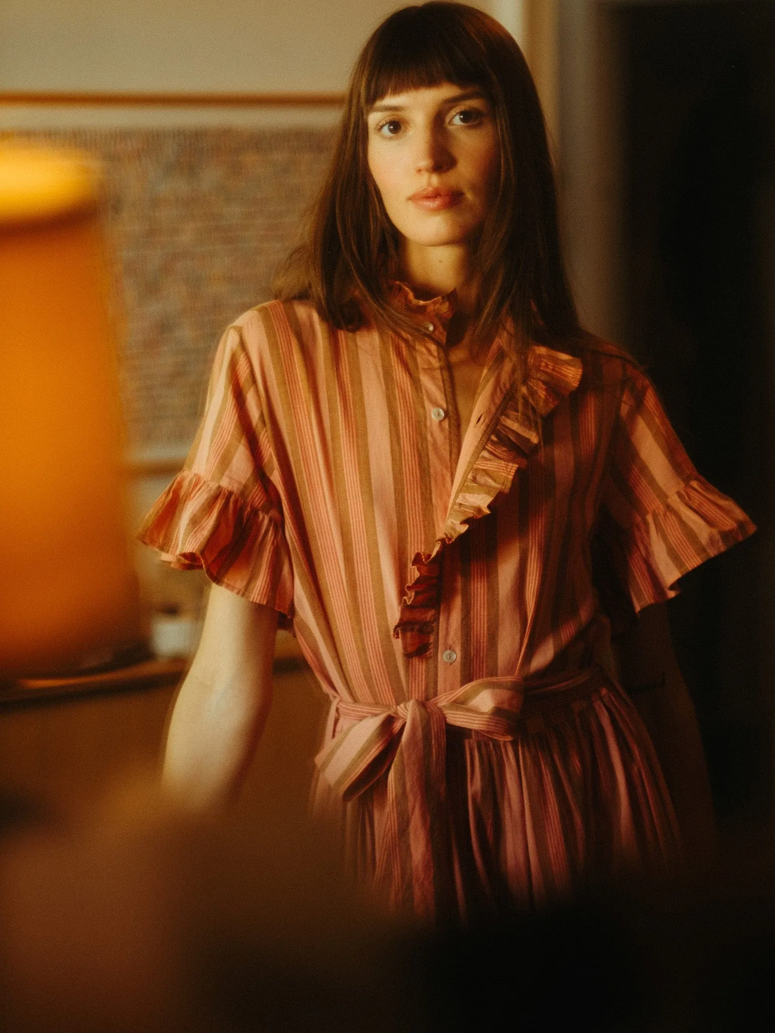 Victoria Dress in Santa Fe Stripe gentle charm