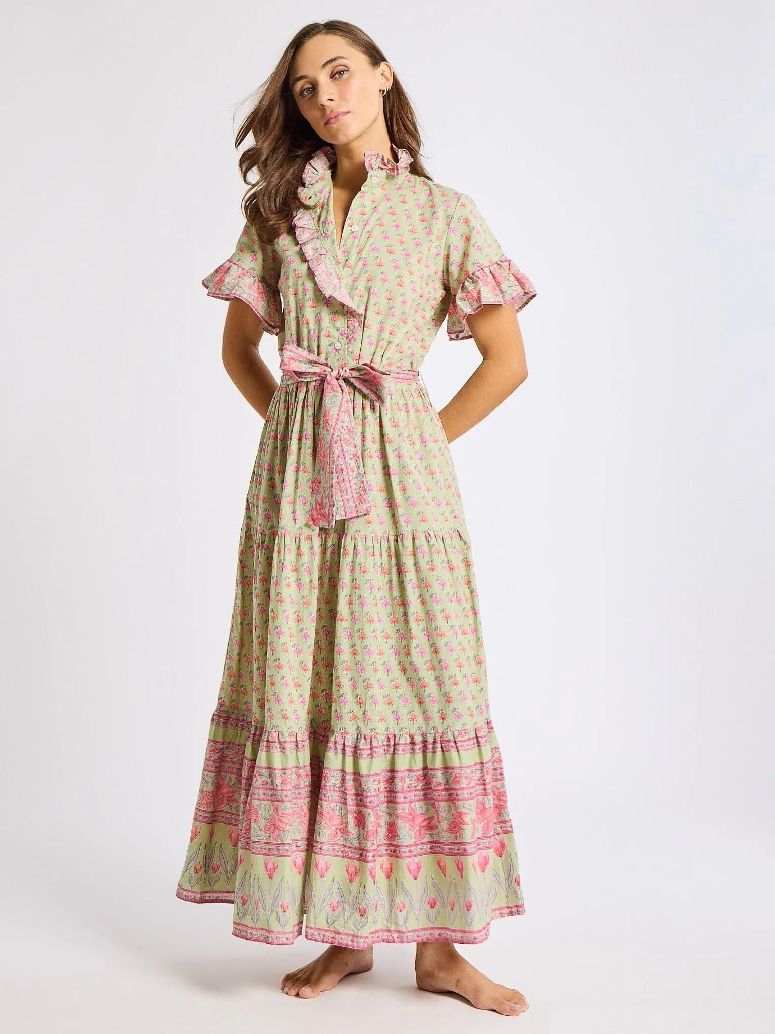Victoria Dress in Tulip Print mood tone