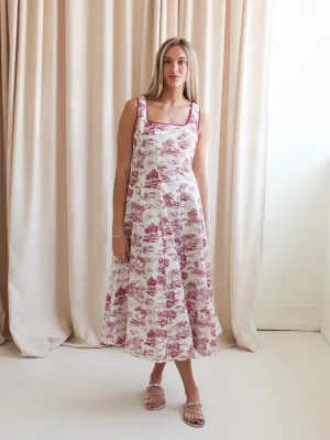 Vienna Toile Midi Dress light wrap