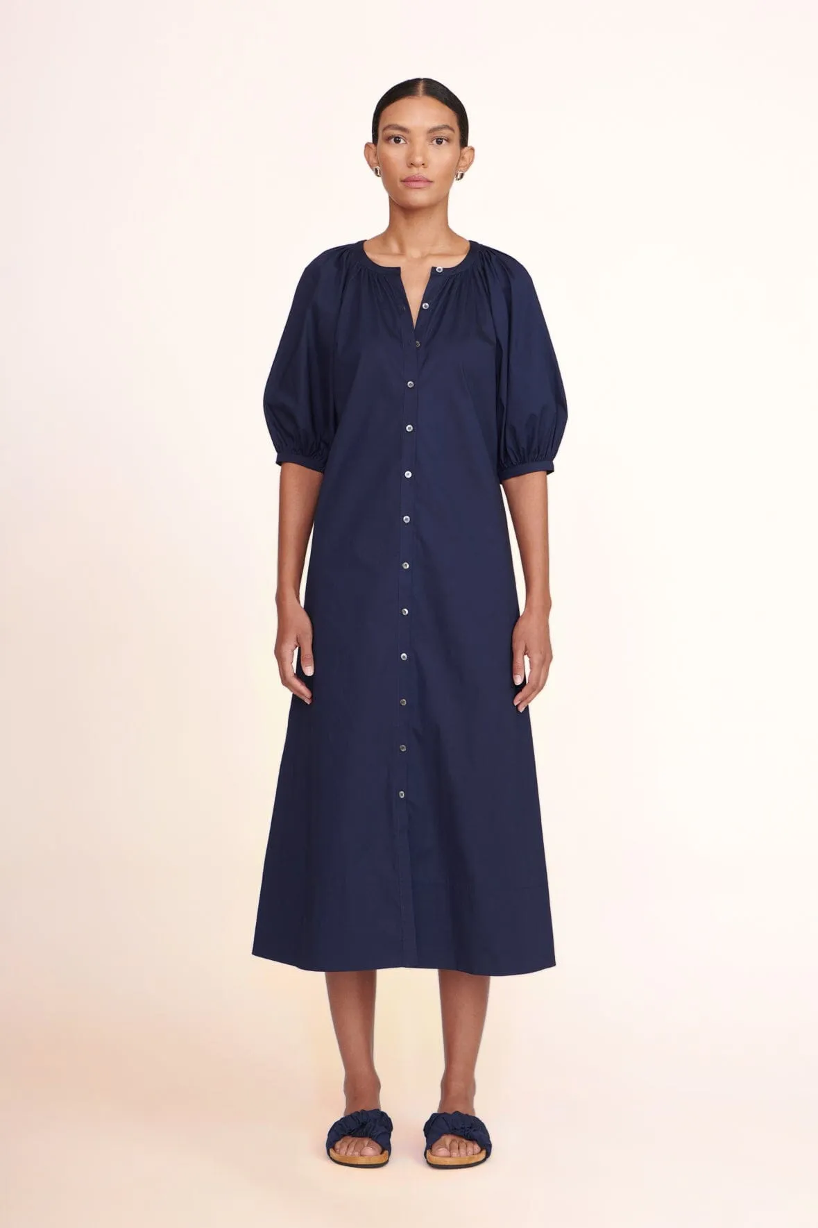 VINCENT DRESS | NAVY light wrap