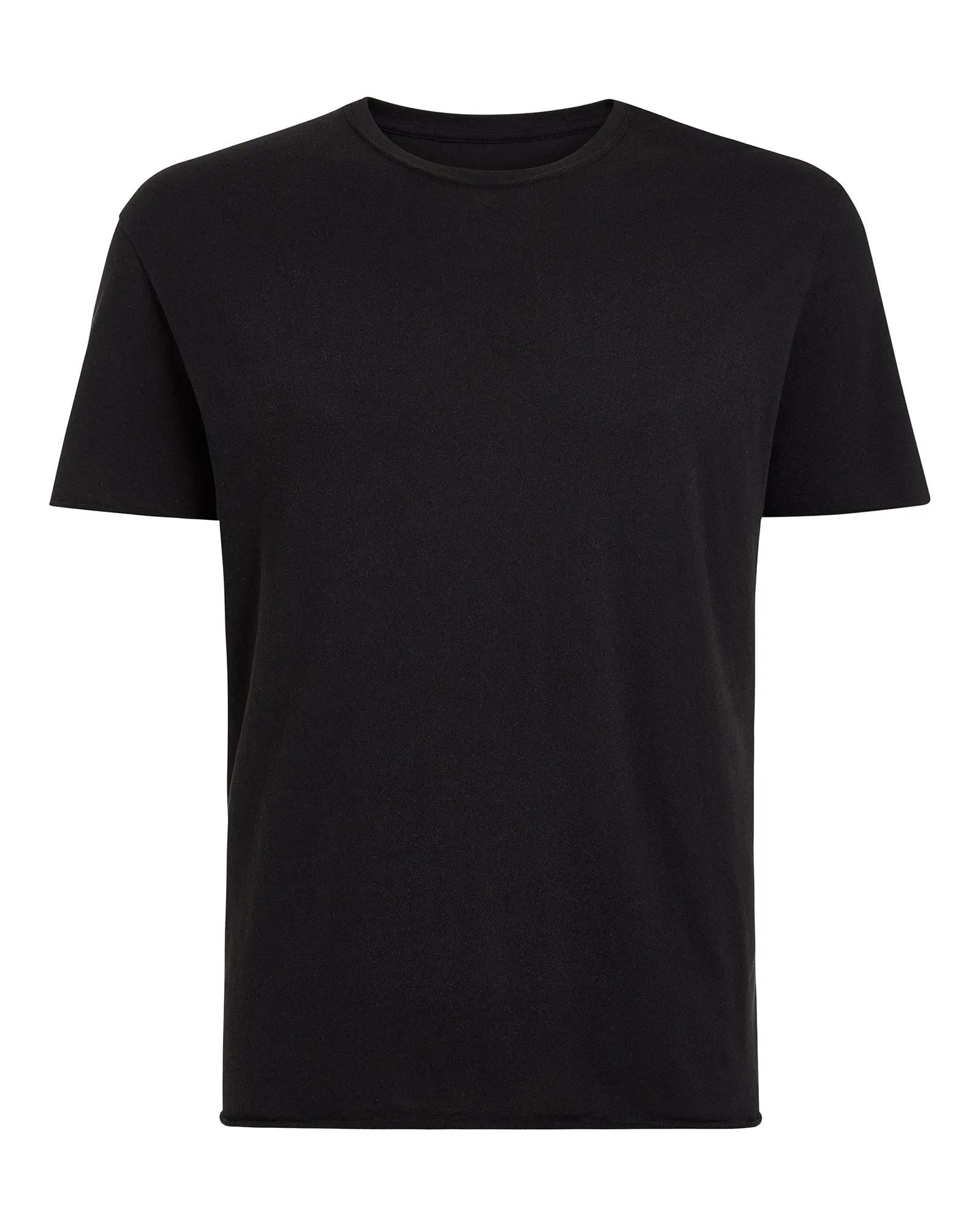 Vintage Jersey Cut Off Short Sleeve Crew Neck Tee - Black be comfy