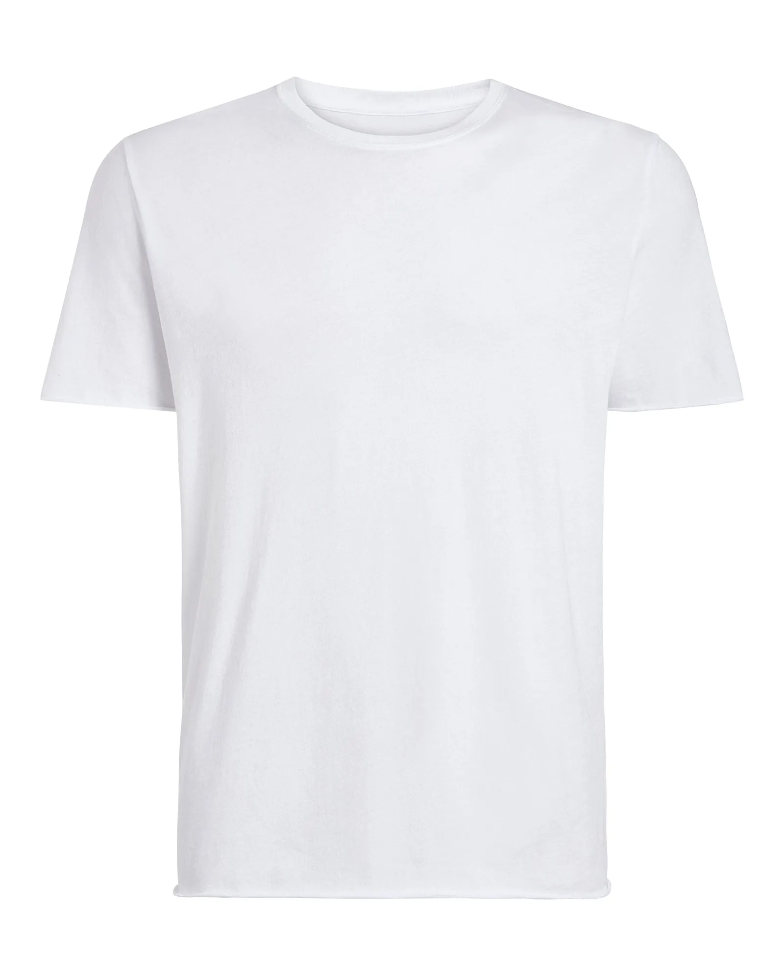 Vintage Jersey Cut Off Short Sleeve Crew Neck Tee - White runway touch