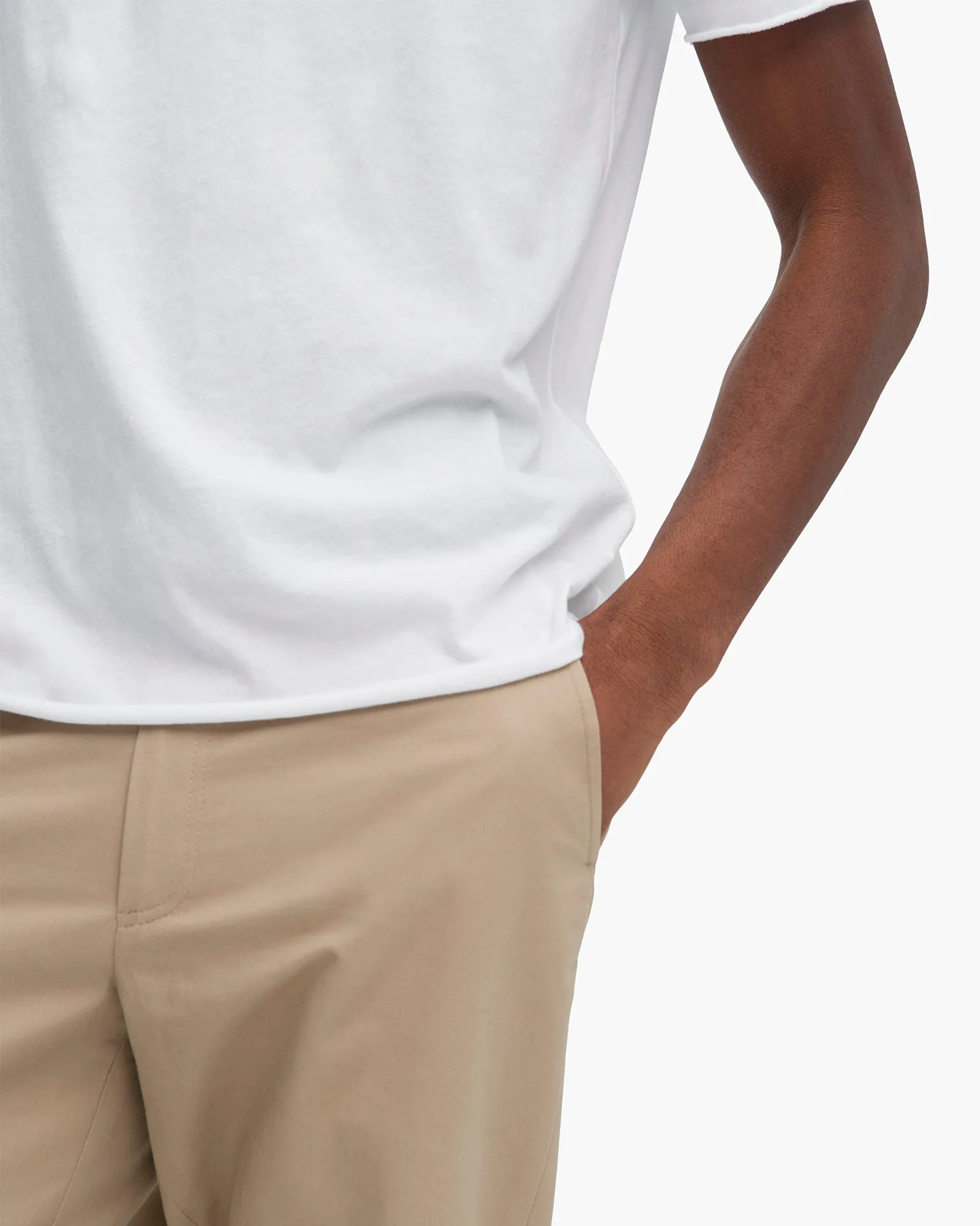 Vintage Jersey Cut Off Short Sleeve Crew Neck Tee - White casual cool