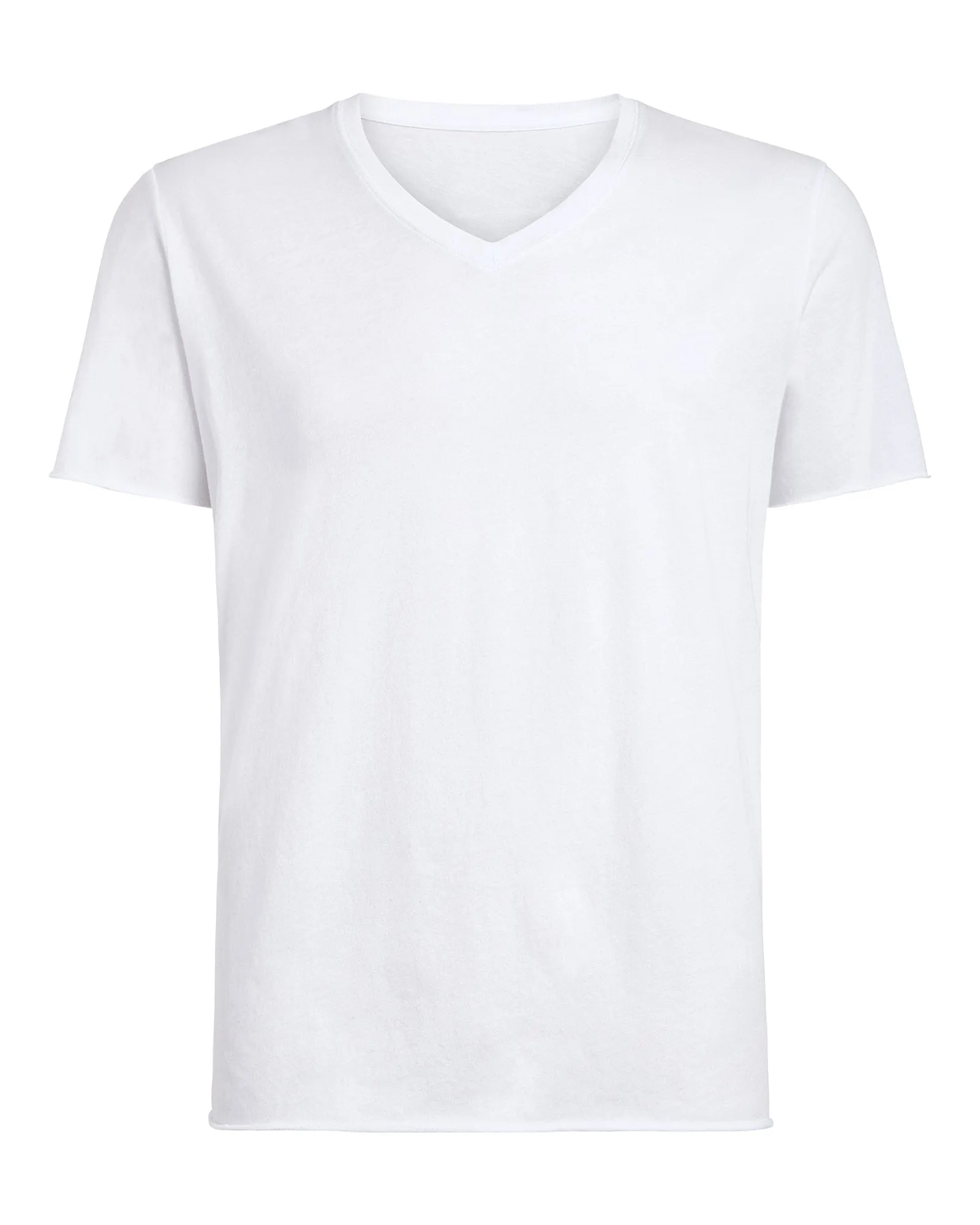 Vintage Jersey Cut Off Short Sleeve V-Neck Tee - White go casual