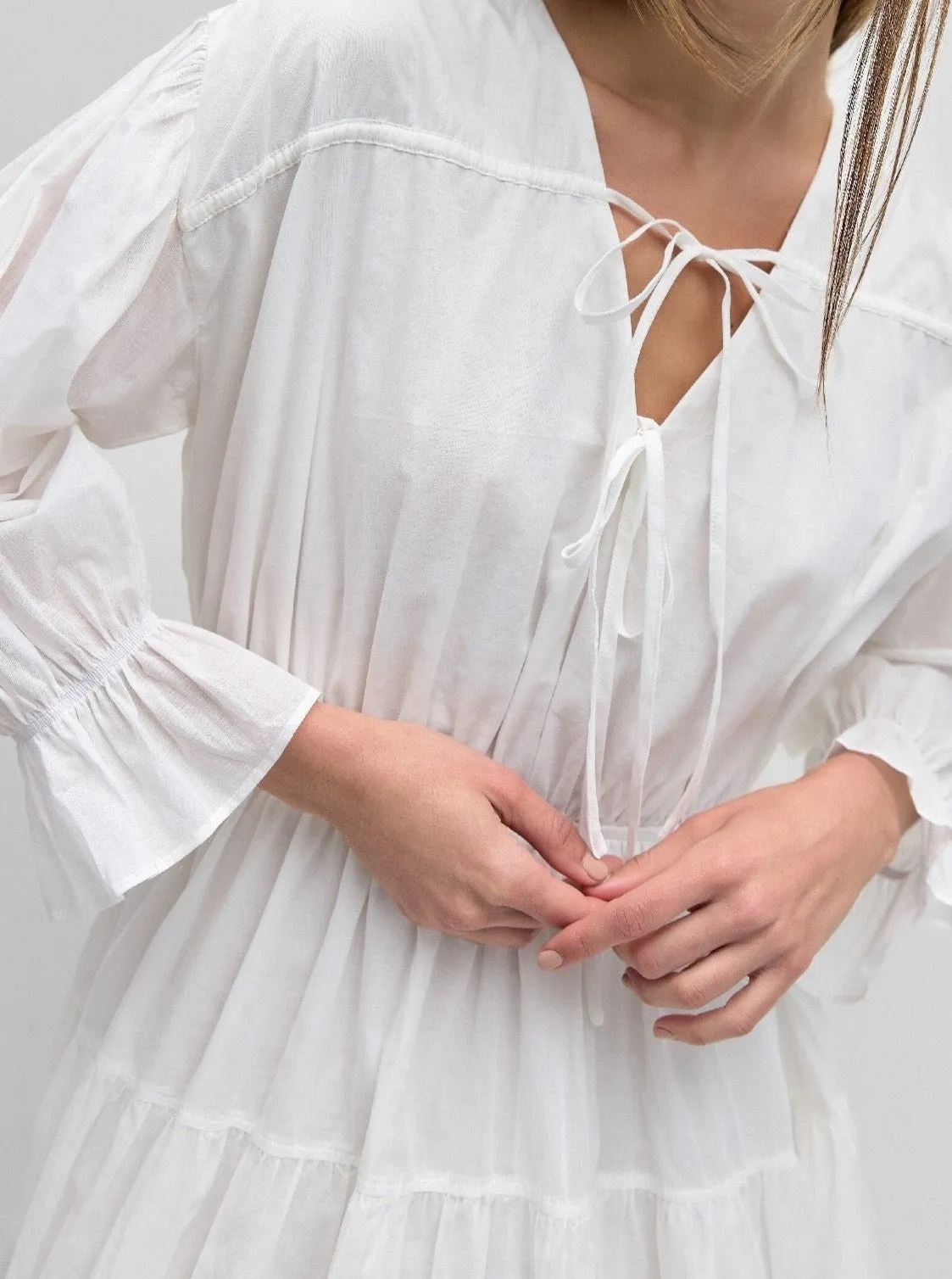 Vivian Dress - White neutral tone